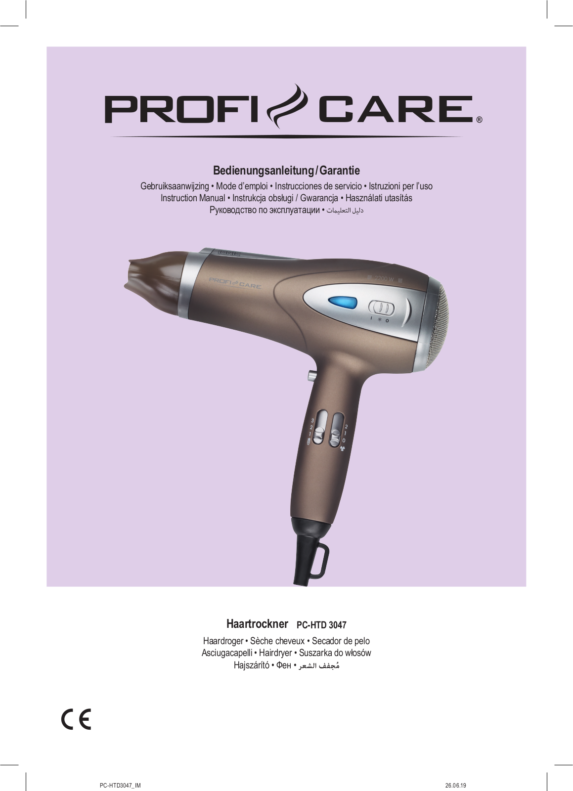 ProfiCare PC-HTD 3047 User Manual