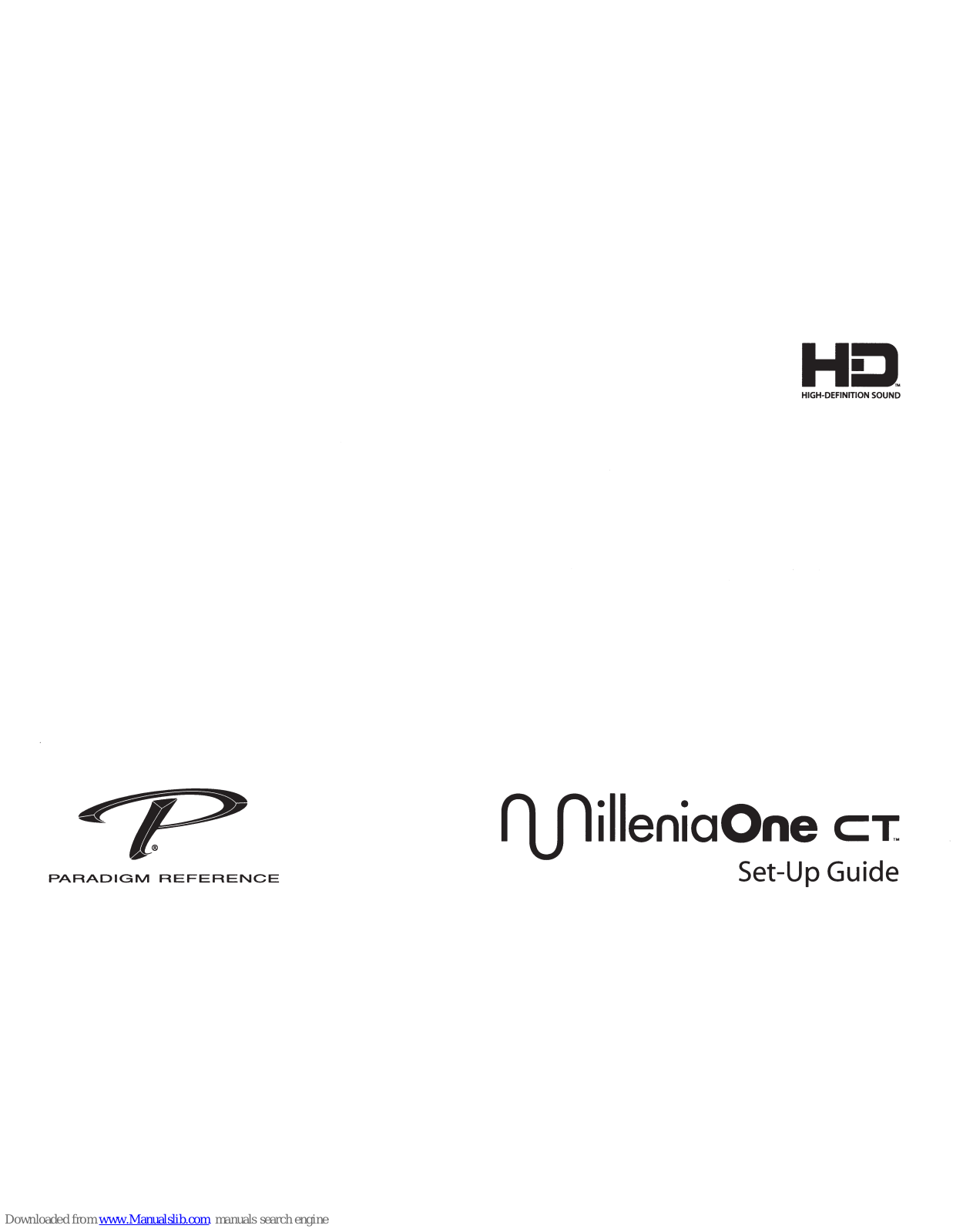 Paradigm Reference Millenia One CT Setup Manual - ManualMachine.com
