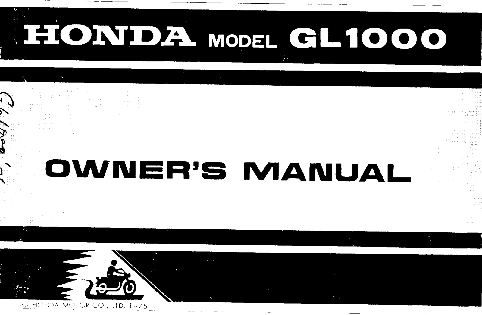 Honda GL1000 1975 Owner's Manual