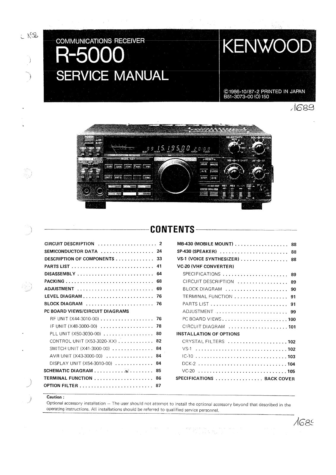 Kenwood R-5000 Service manual