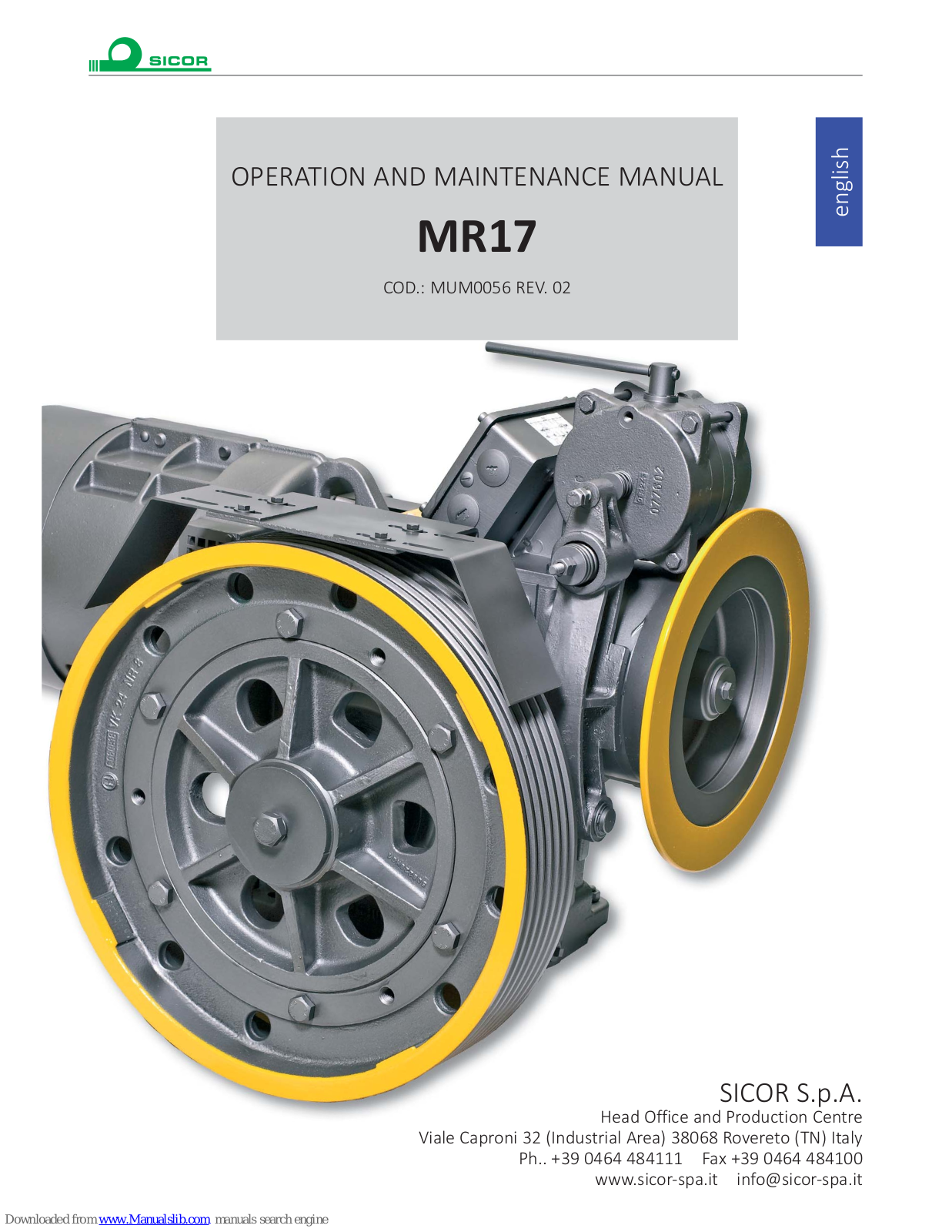 Sicor MR17 Operation And Maintenance Manual