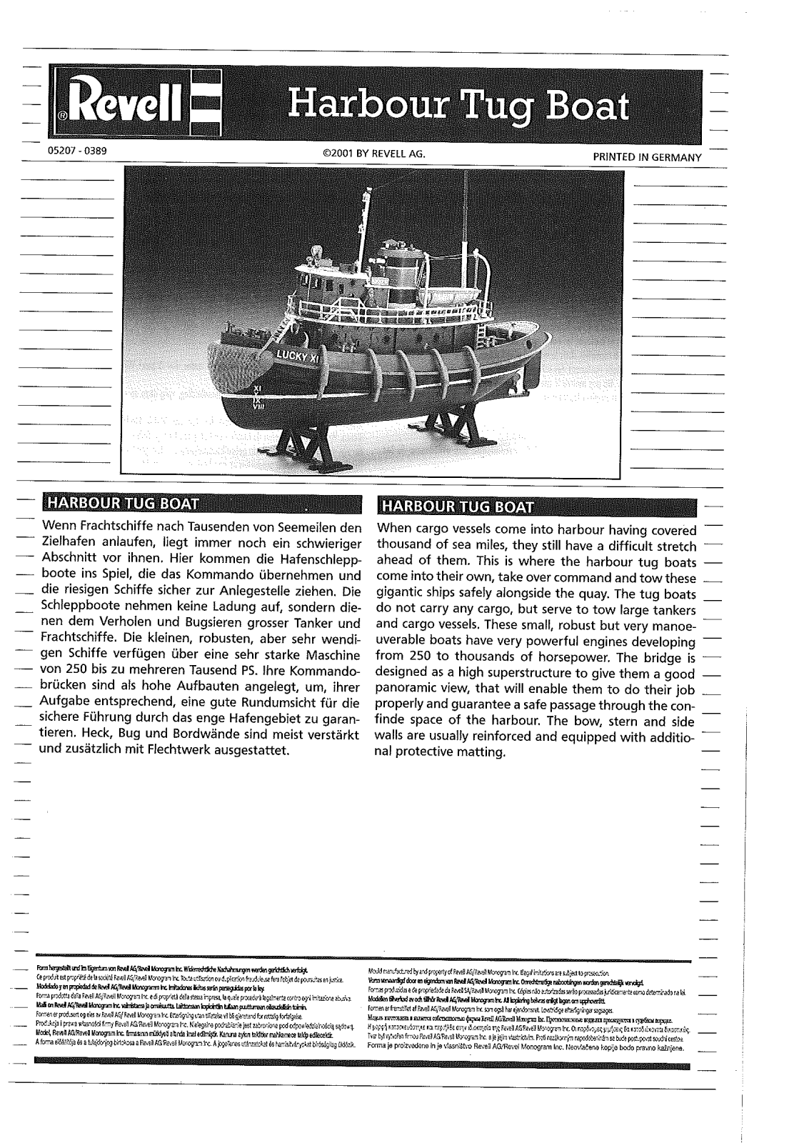 REVELL Harbour Tug Boat User Manual