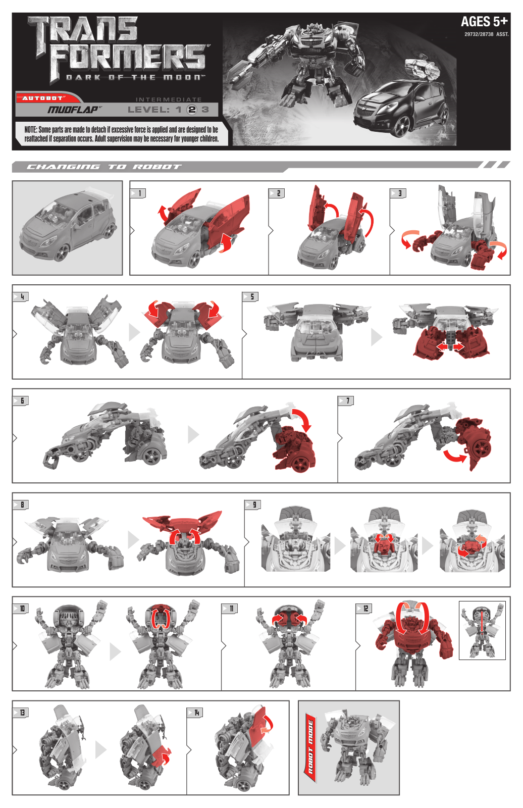 HASBRO Transformers DOTM Mudflap User Manual