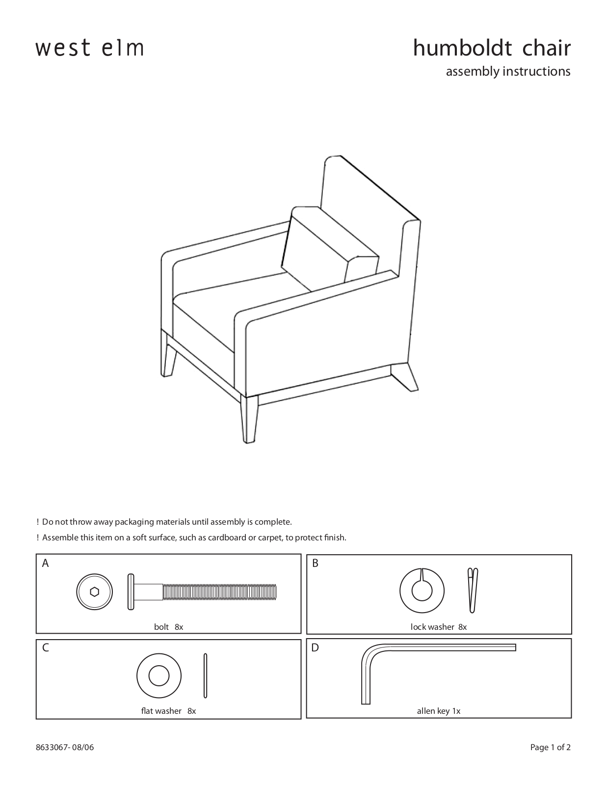 West Elm Humboldt Chair Assembly Instruction