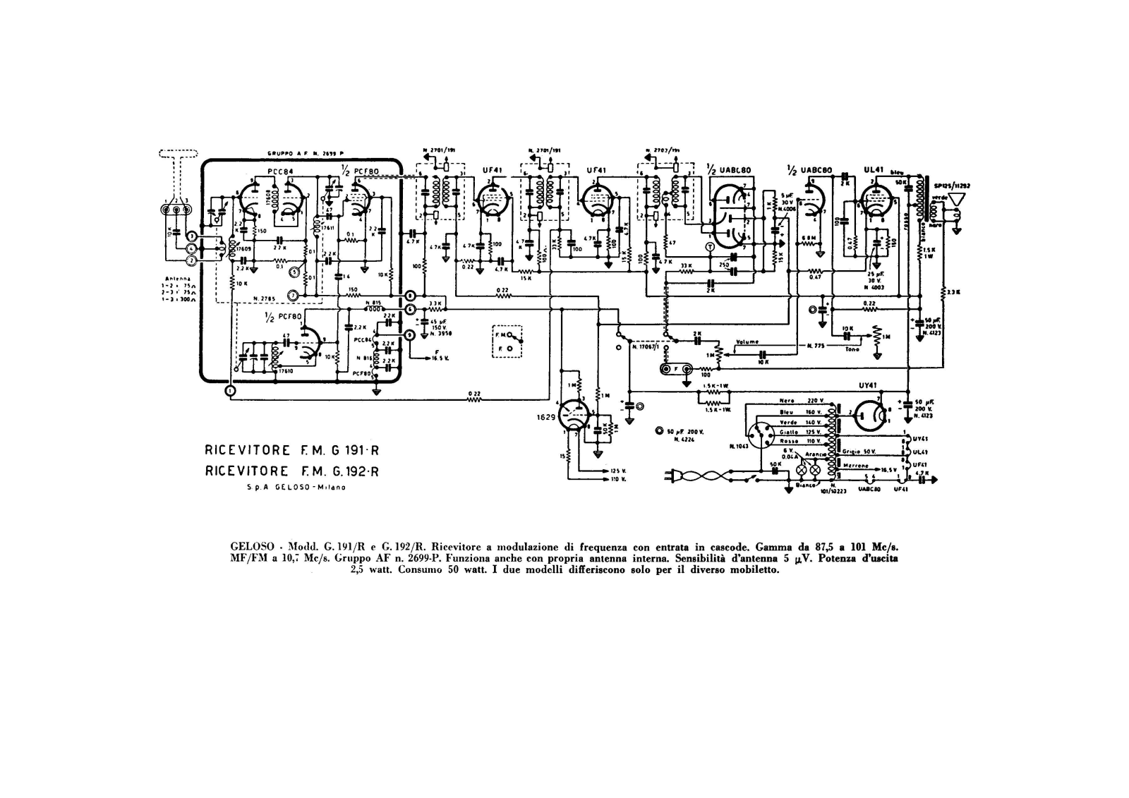 Geloso g191r, g192r schematic