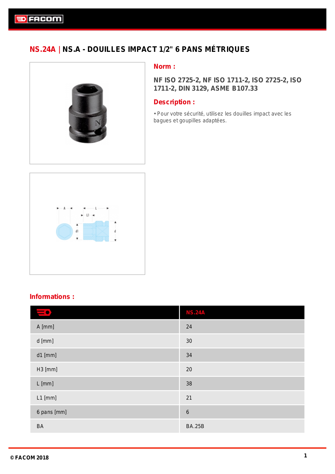 Facom NS.24A Specification