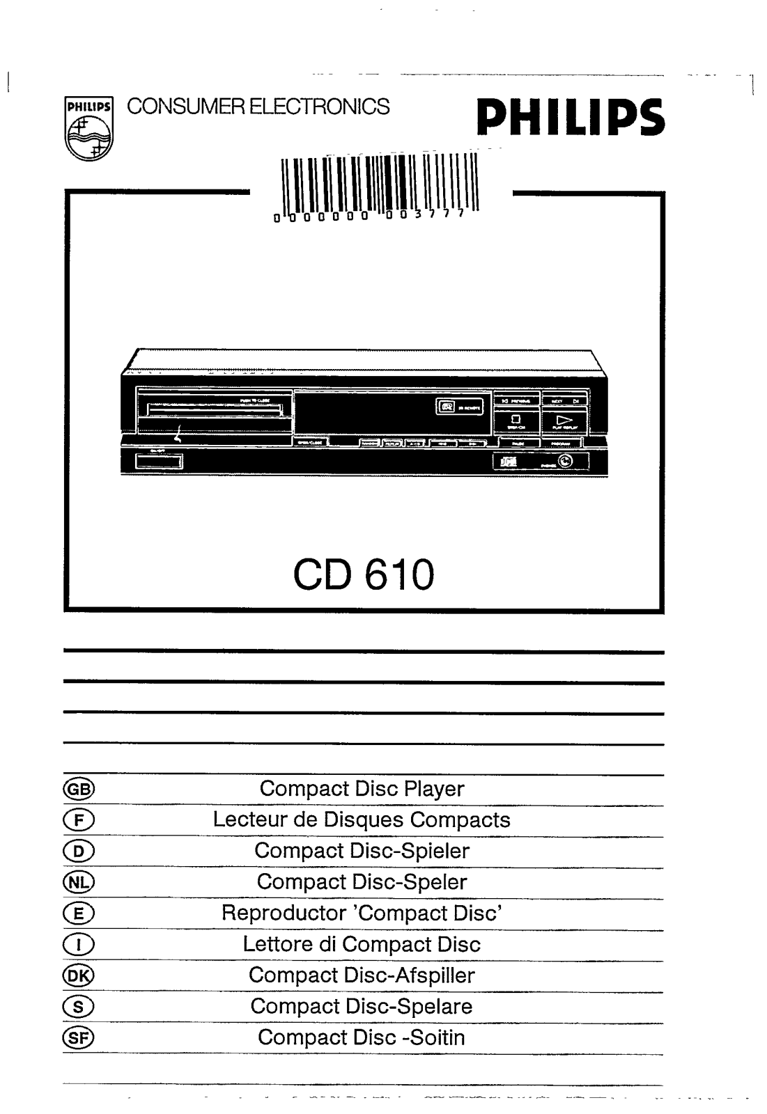 Philips CD610 User Manual