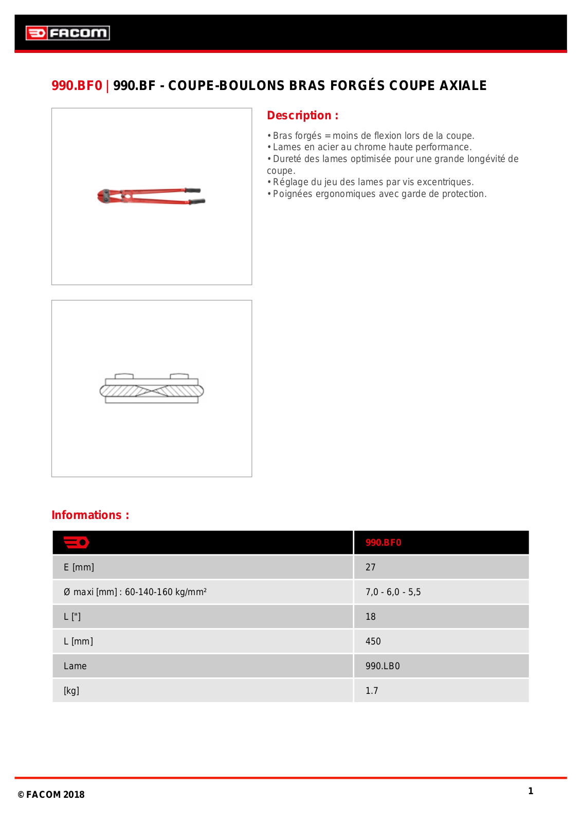 Facom 990.BF0PF Specification - ManualMachine.com