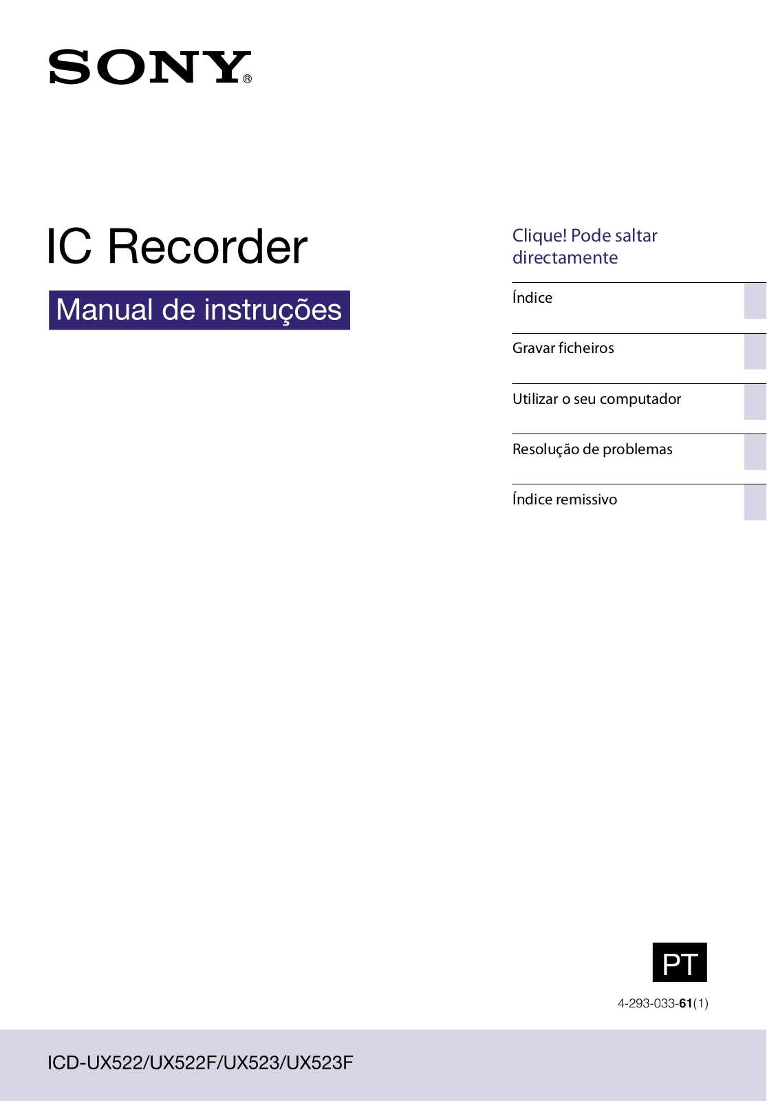 Sony ICD-UX523 User Manual