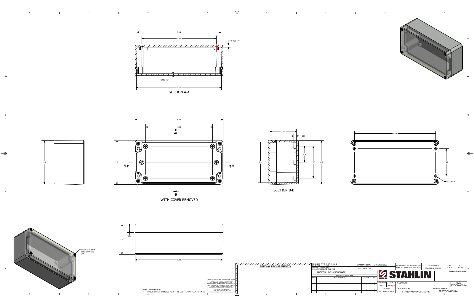 Stahlin STCC168055W Reference Drawing