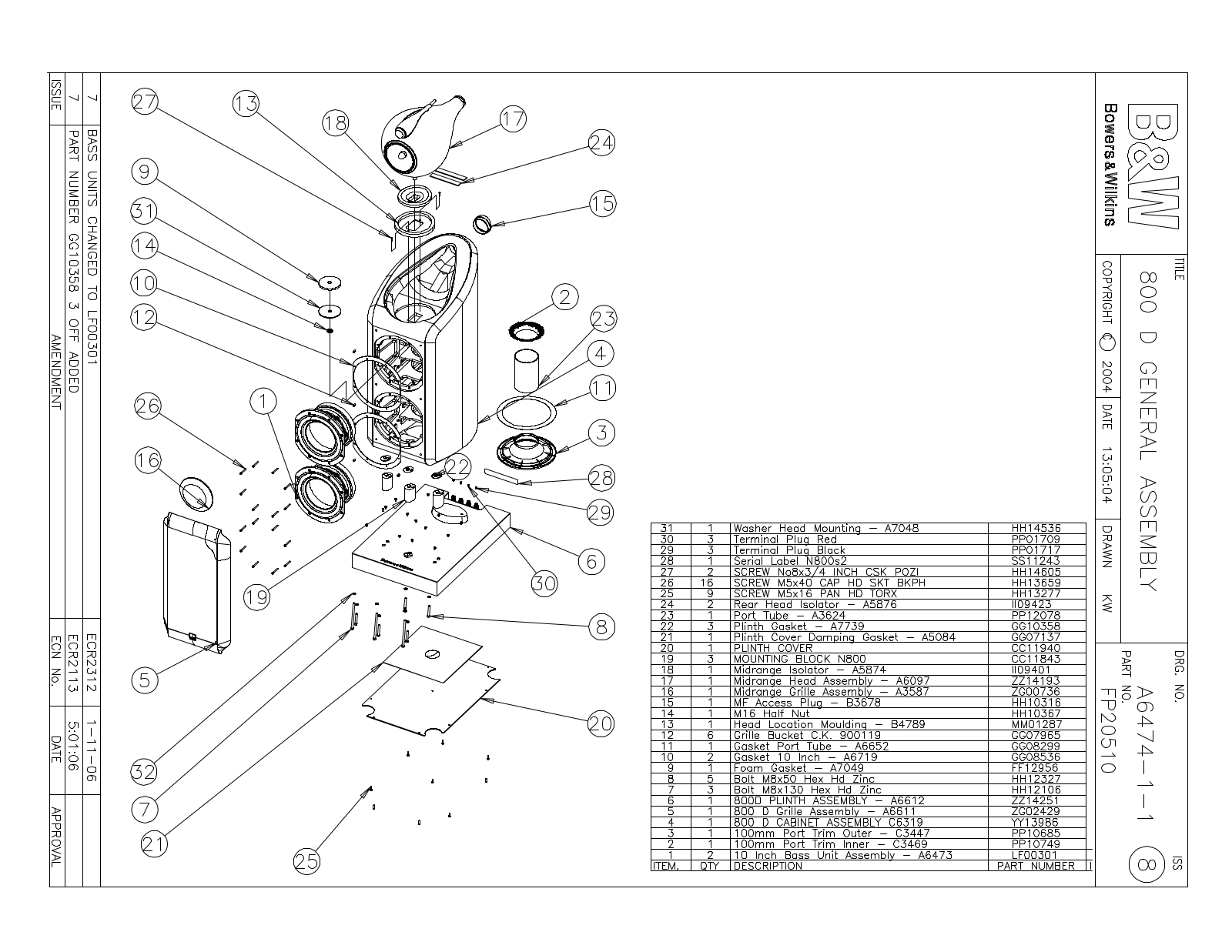 Bowers and Wilkins 800-D Service manual