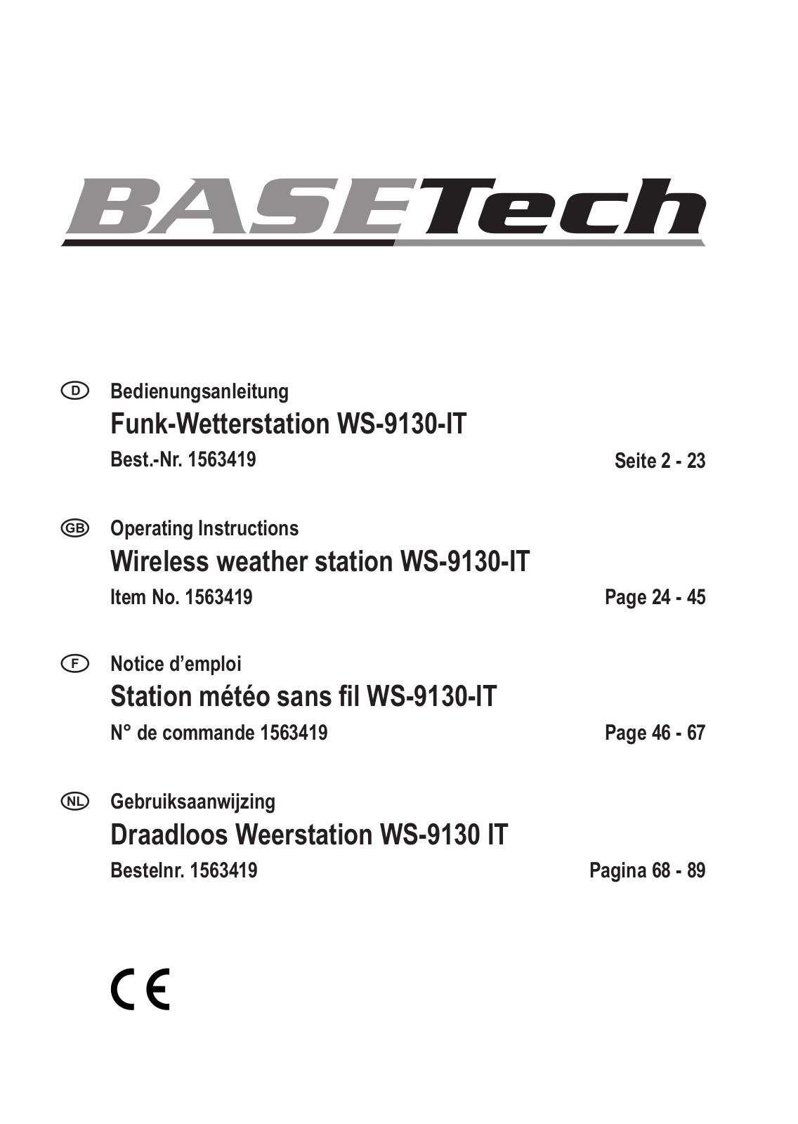 Basetech 156 34 19 User guide