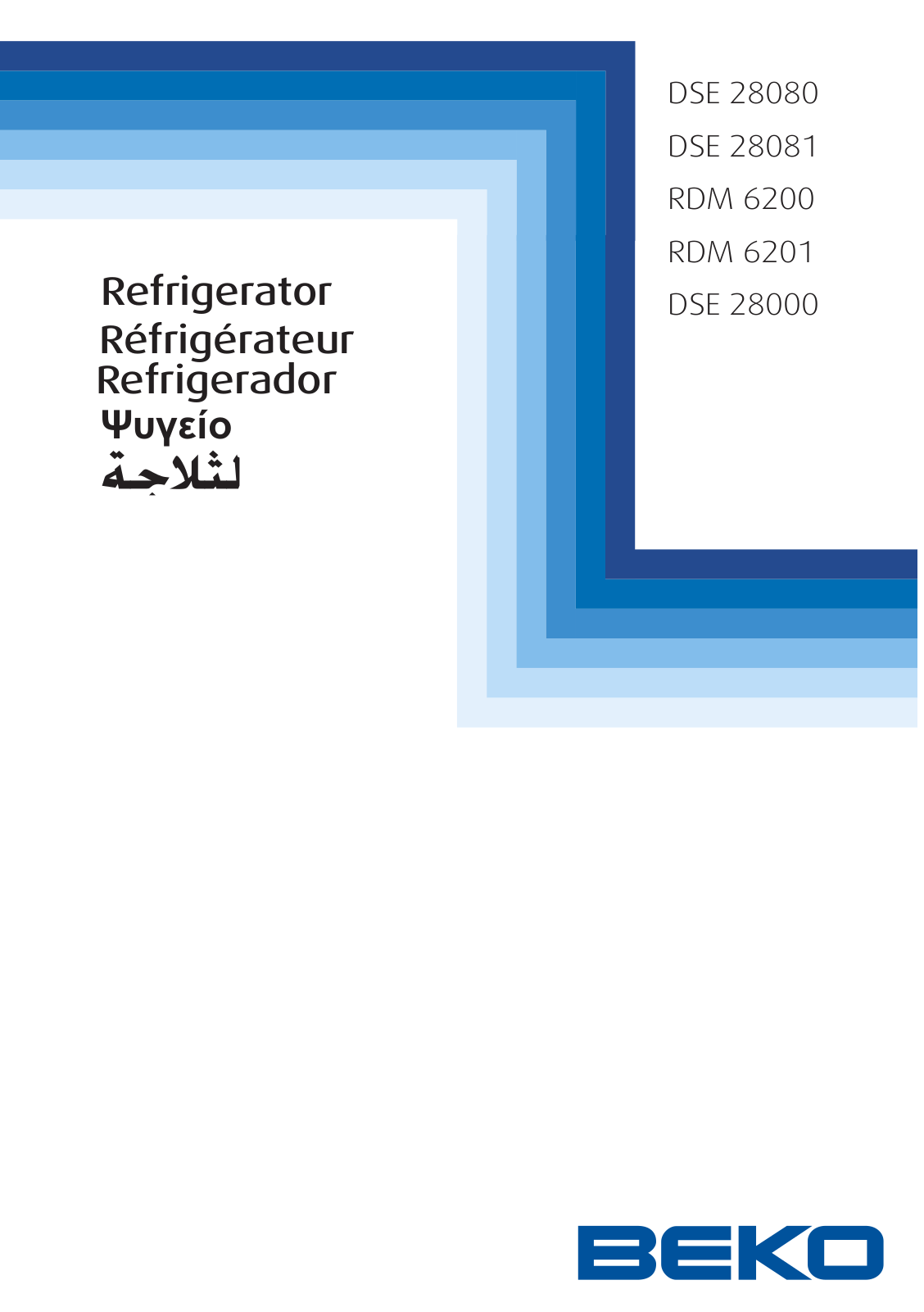 Beko DSE 28080, DSE 28081, RDM 6200, RDM 6201, DSE 28000 User manual