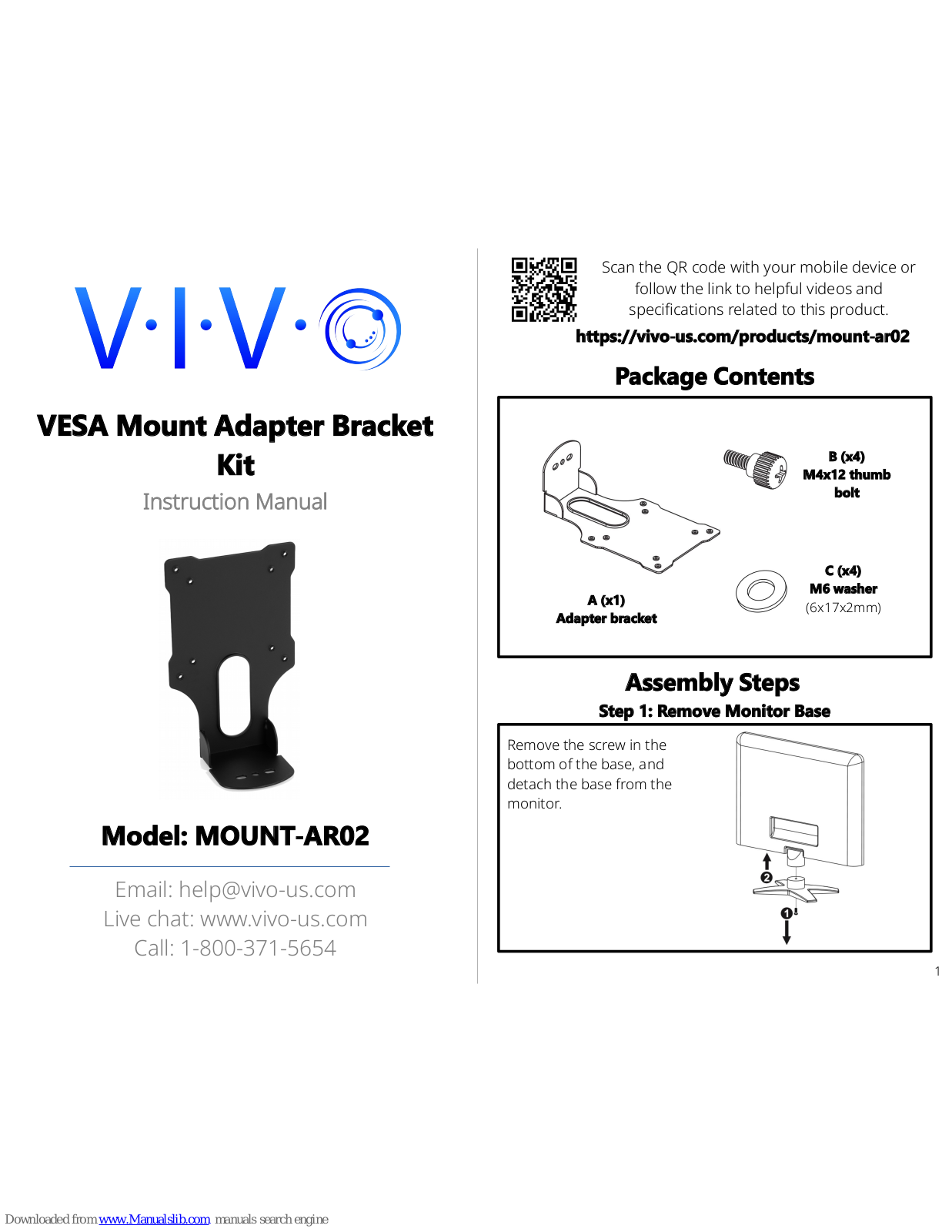 Vivo MOUNT-AR02 Instruction Manual