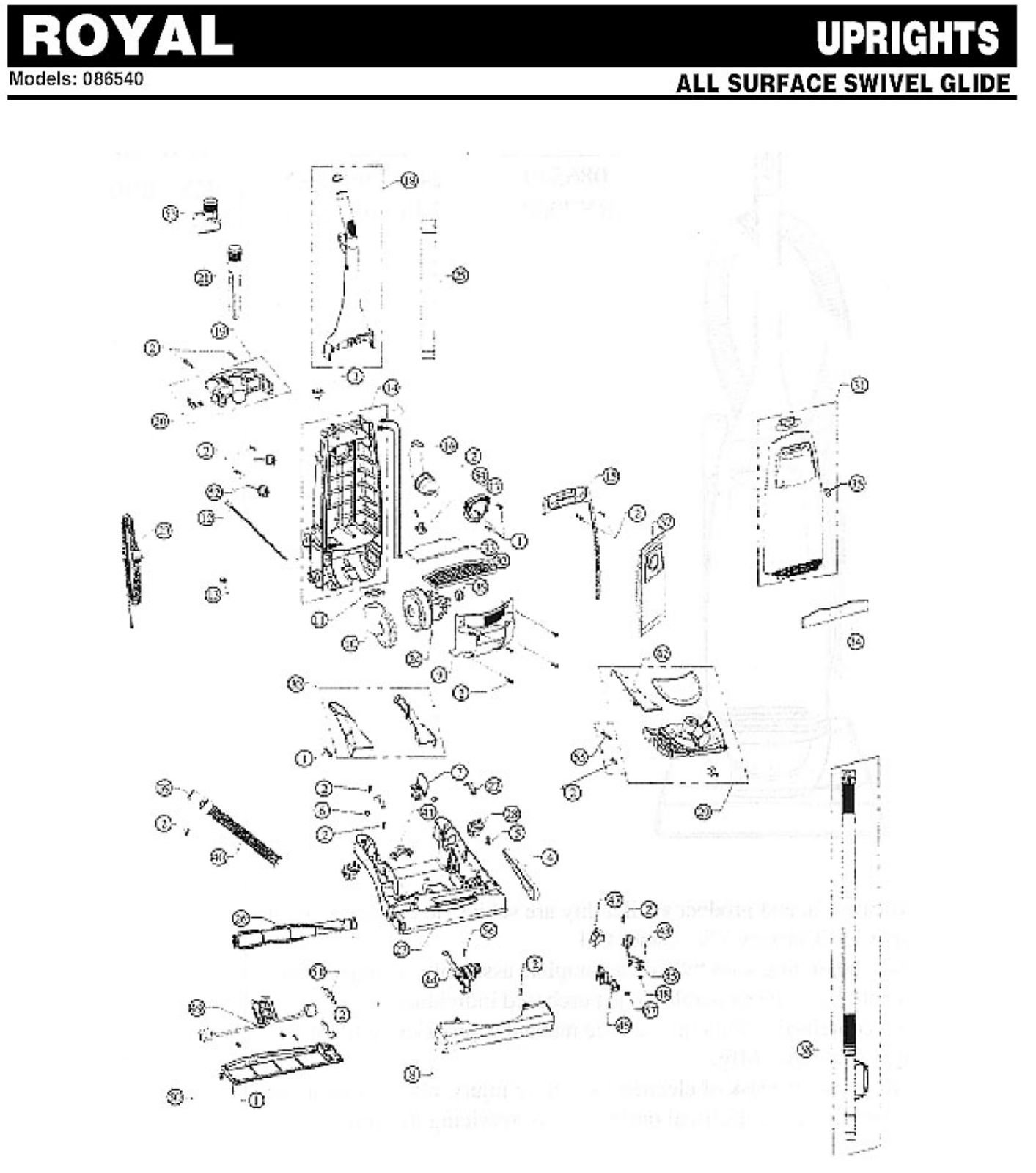 Royal 086540 Parts List