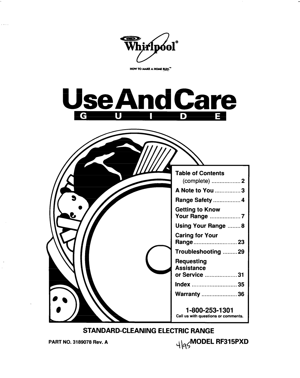 Whirlpool RF315PXD User Manual - ManualMachine.com