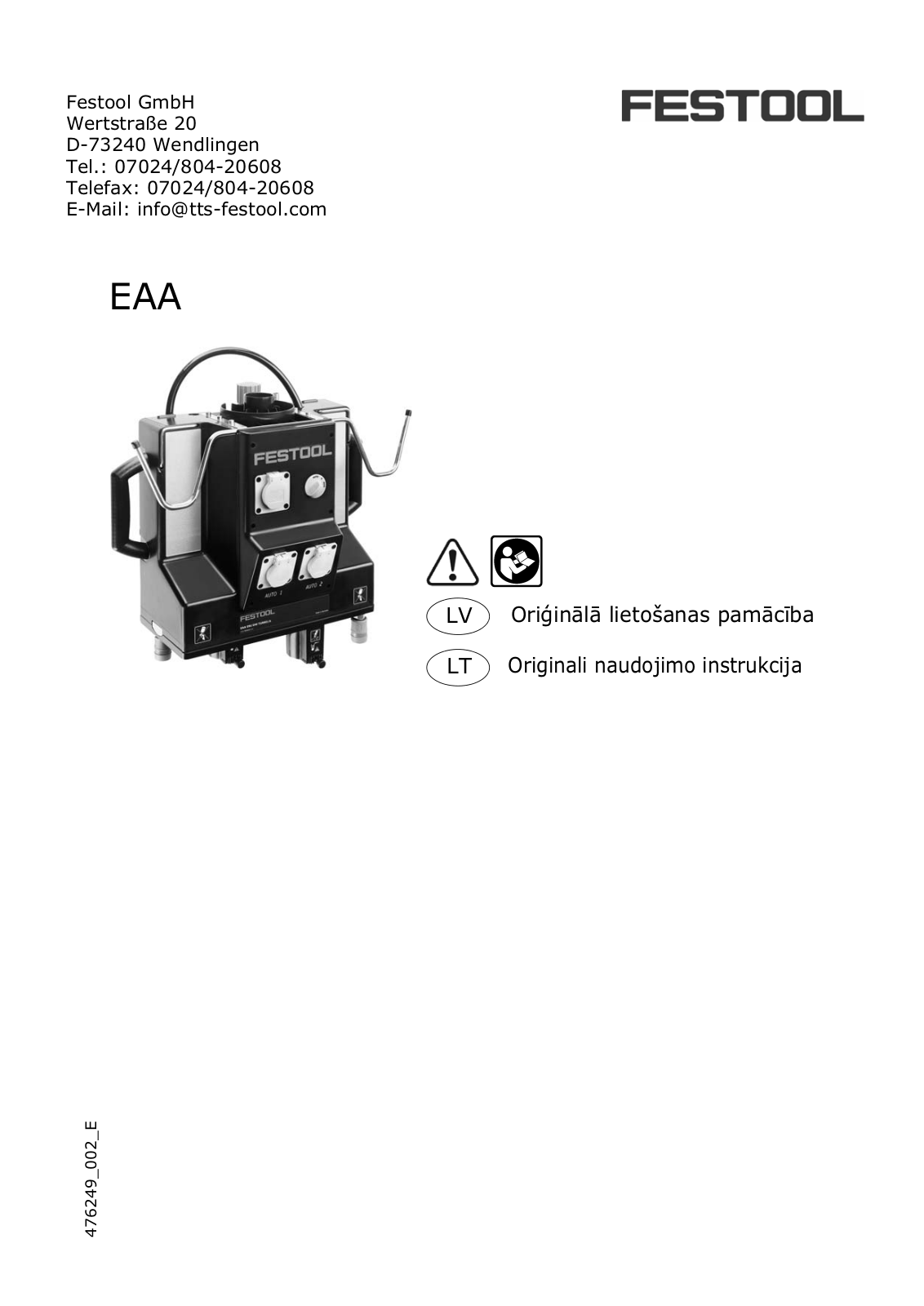 Festool EAA User Manual