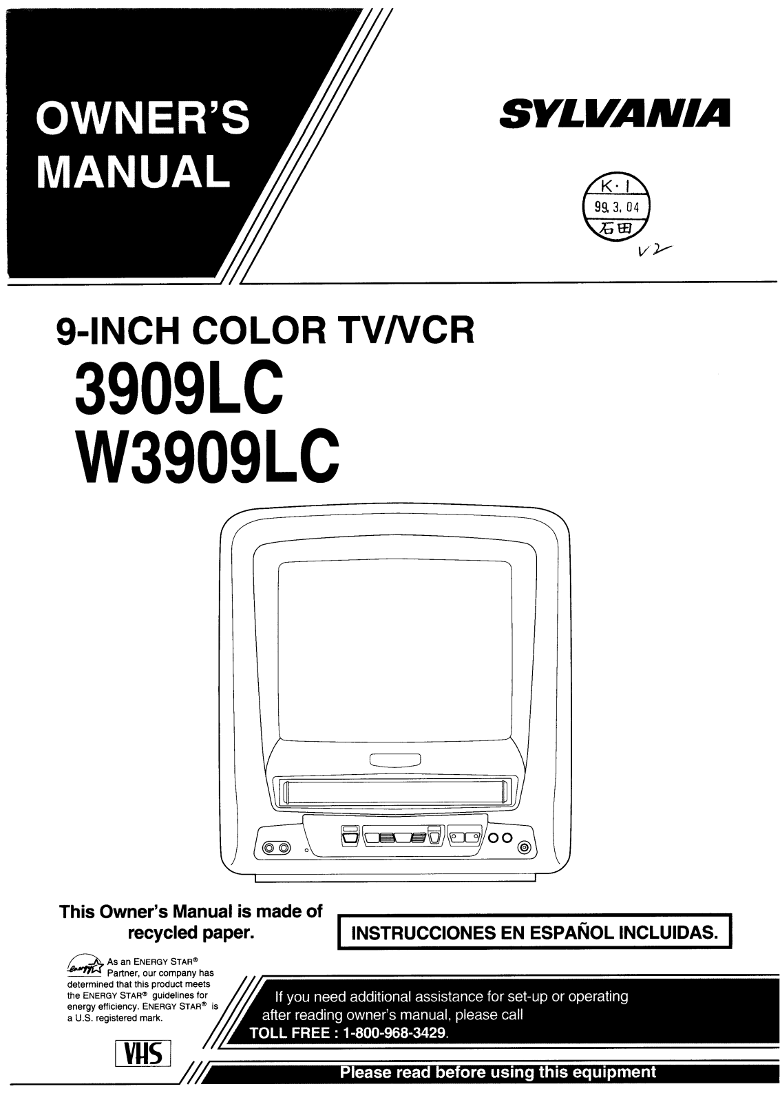 Funai 3909LC User Manual