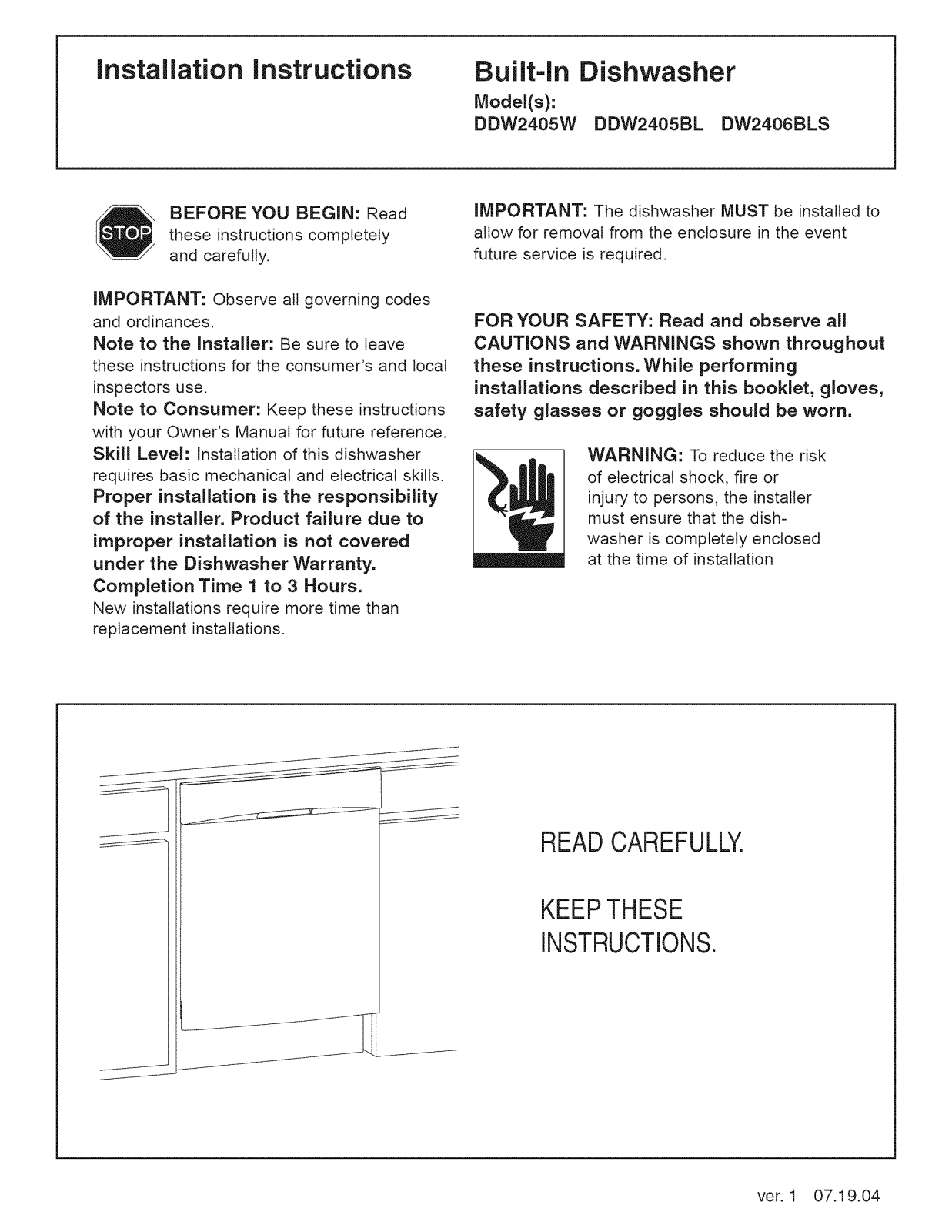 Danby DDW2406BLS Installation Guide - ManualMachine.com