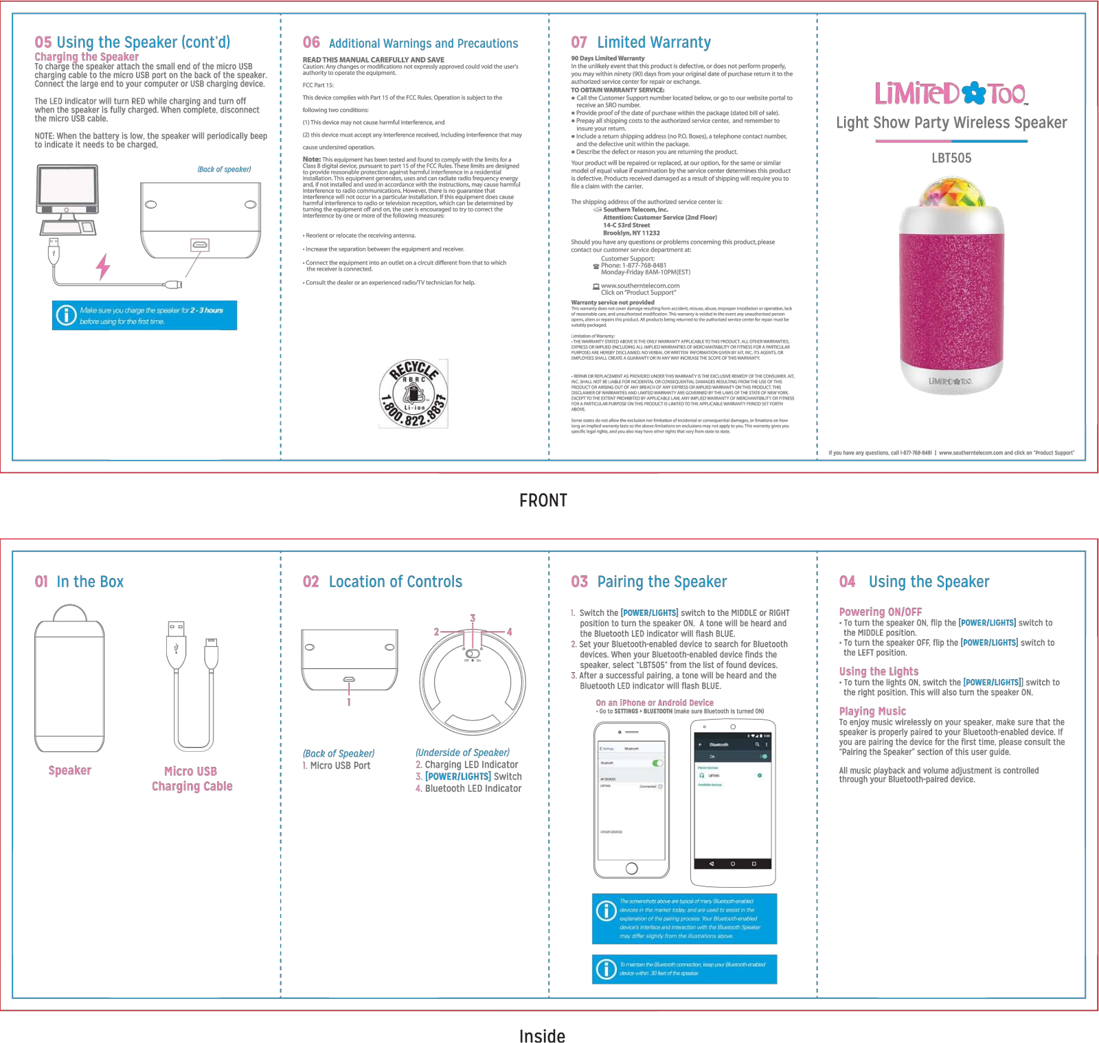 Limited TOO LBT505 User Manual