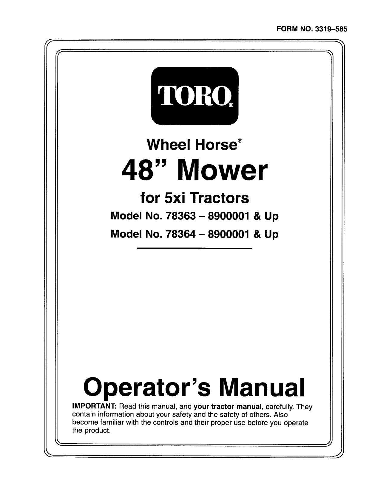 Toro 78363, 78364 Operator's Manual