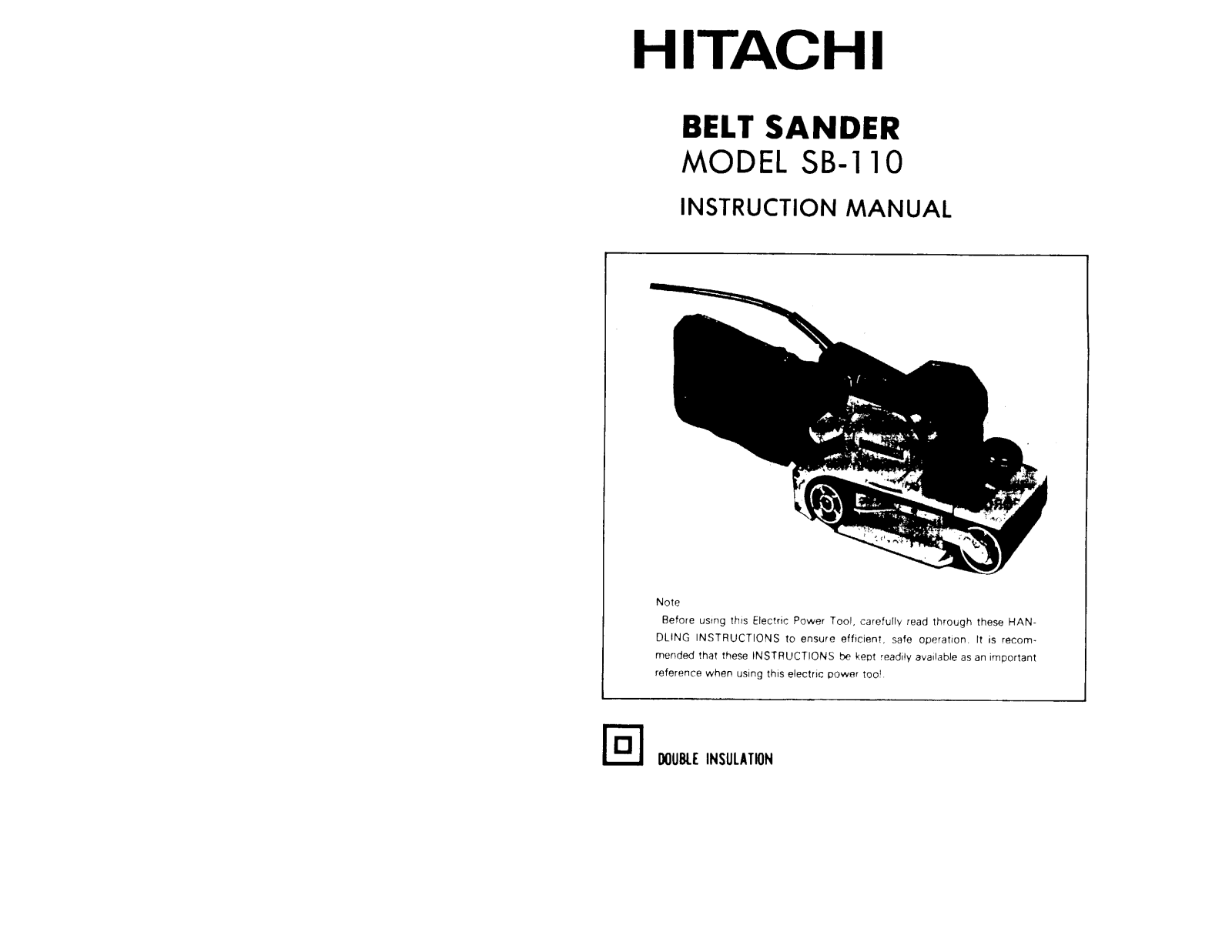 Hitachi SB110 User Manual