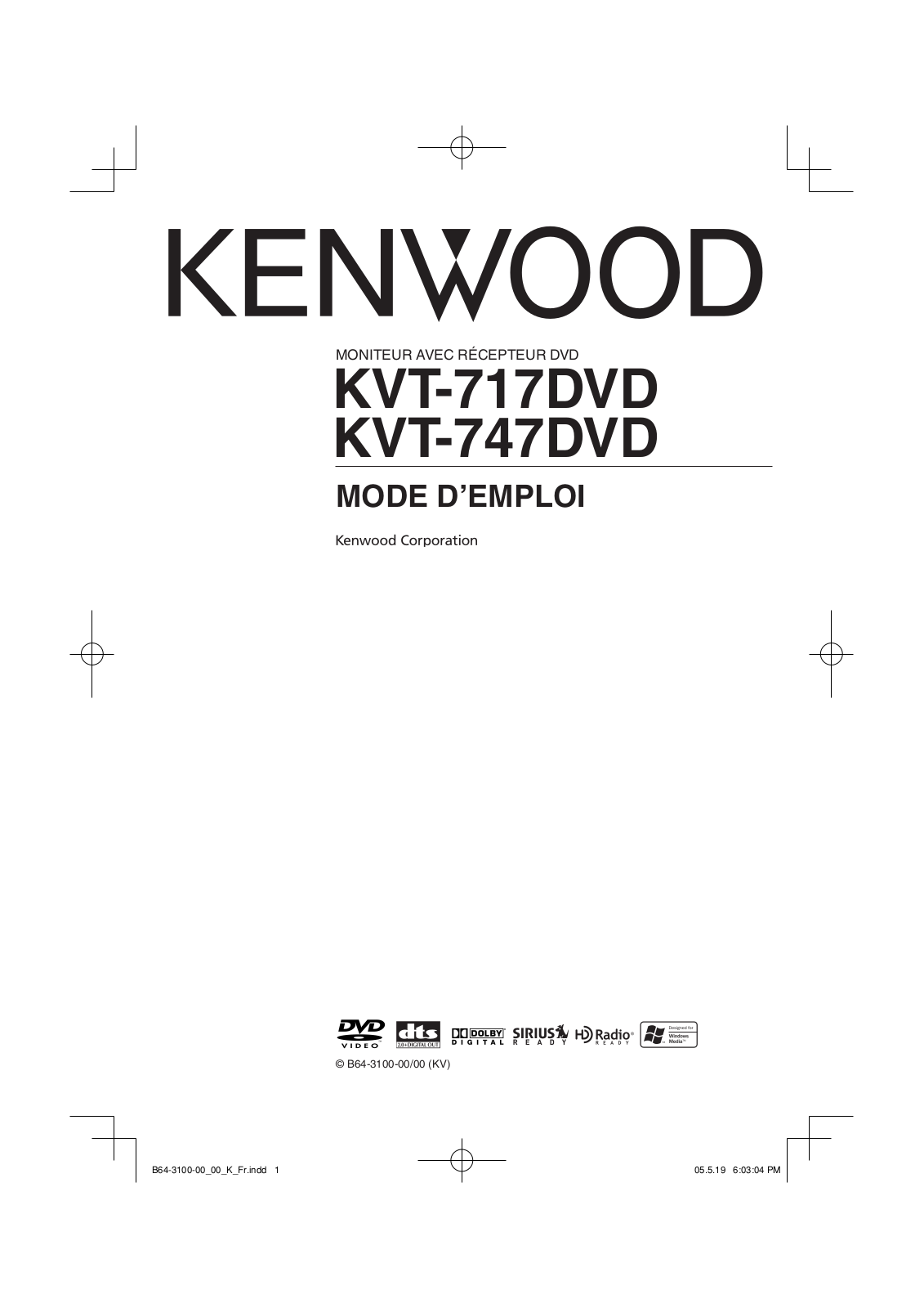 Kenwood KVT-747DVD, KVT-717DVD User Manual