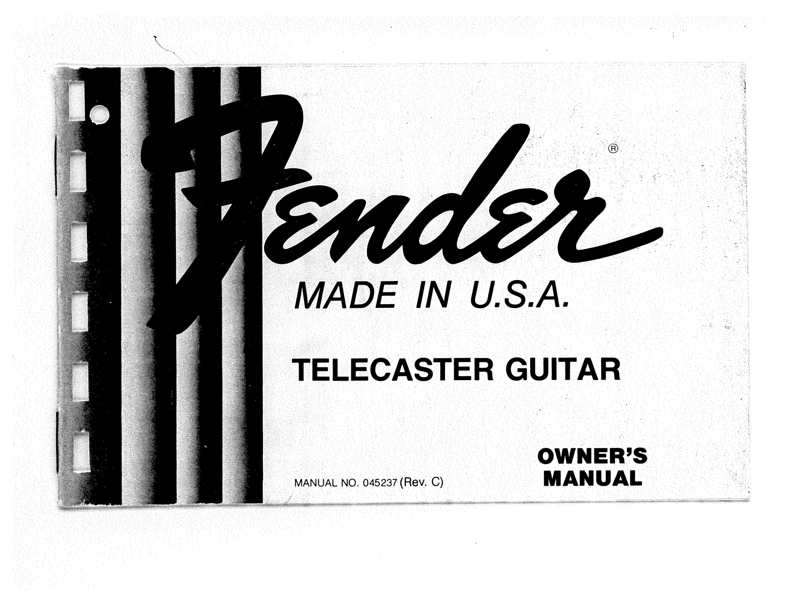 Fender Telecaster-1981 Operation Manual