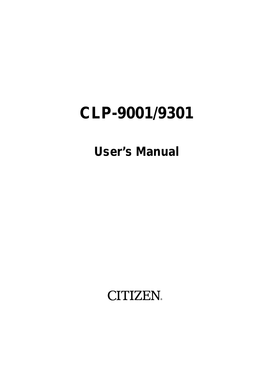 Citizen CLP-9001, CLP-9301 User Manual