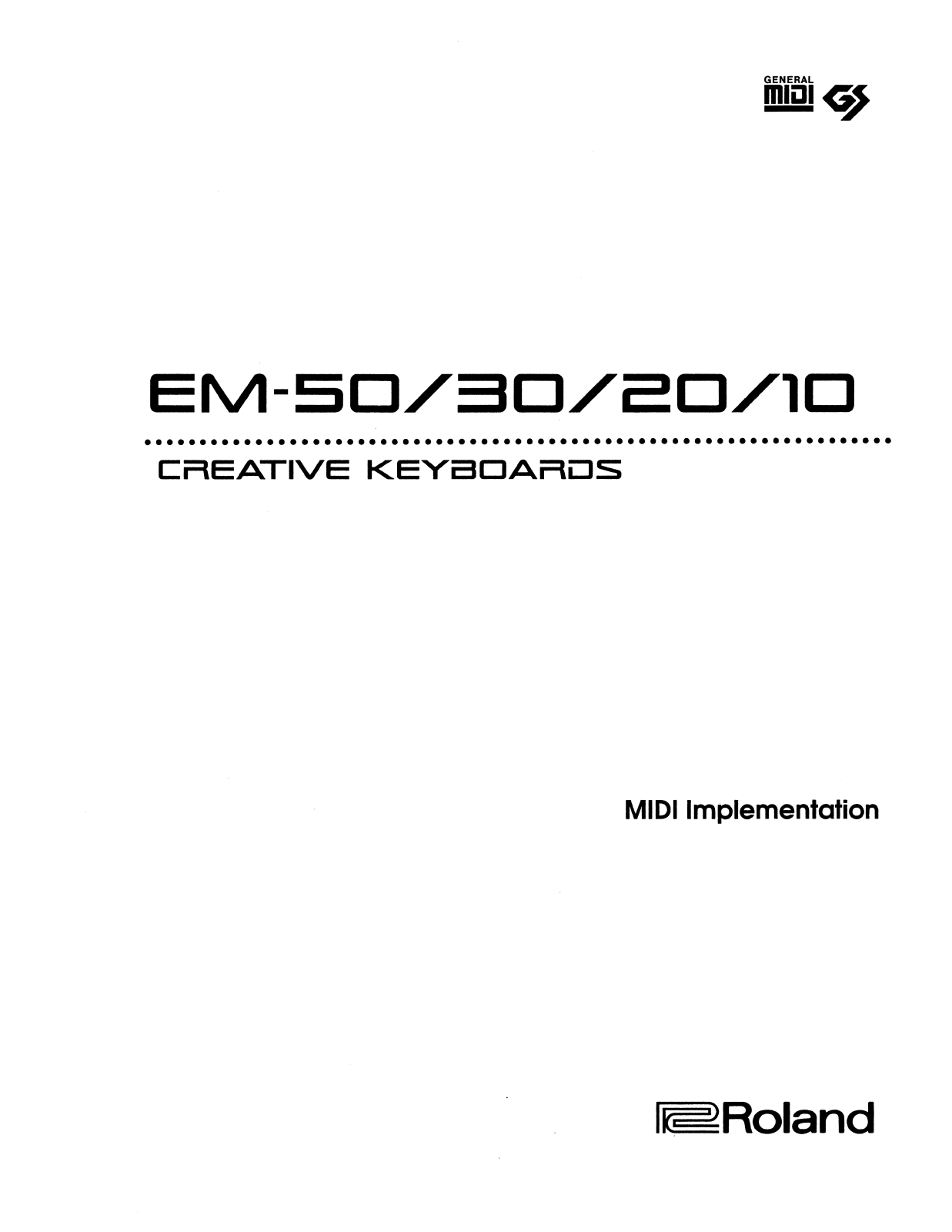 Roland Corporation EM-20, EM-50 User's Manual