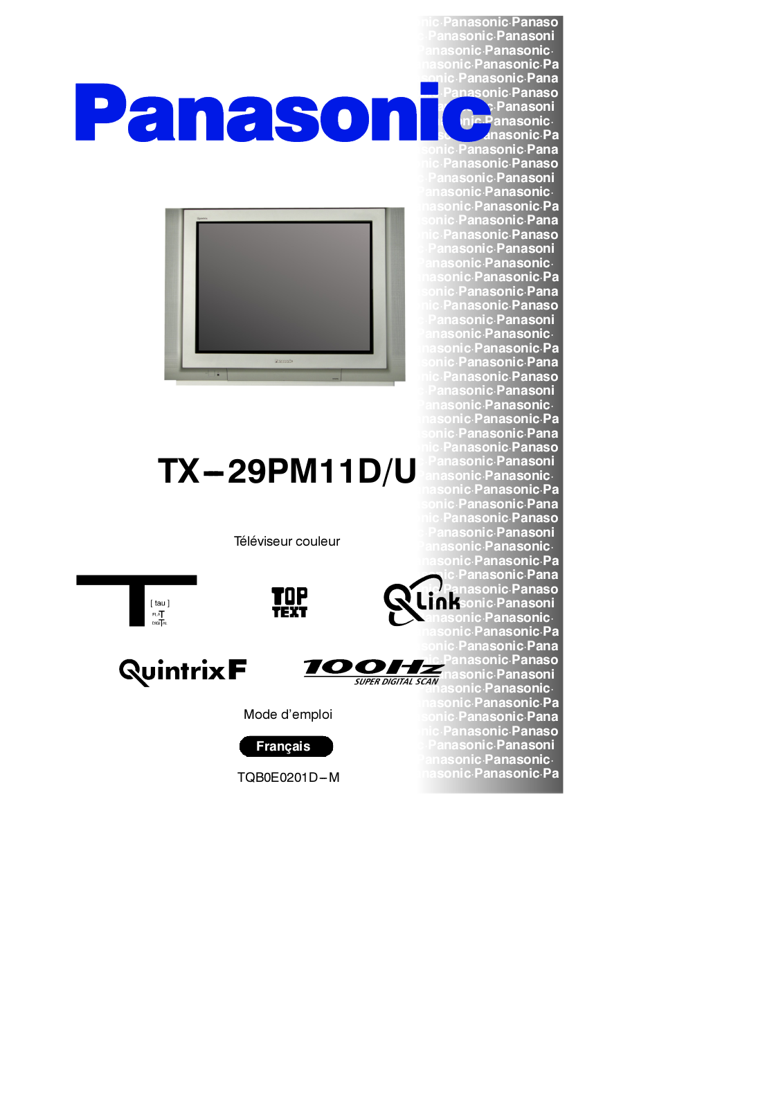 PANASONIC TX-29PM11DU User Manual