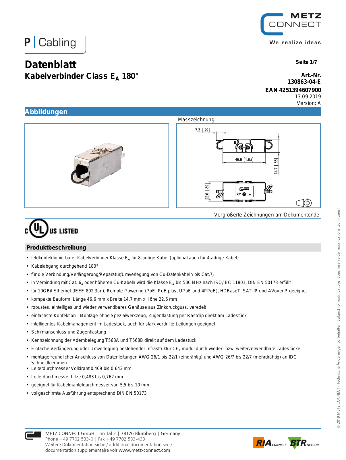 METZ CONNECT 130863-04-E Datasheet - ManualMachine.com