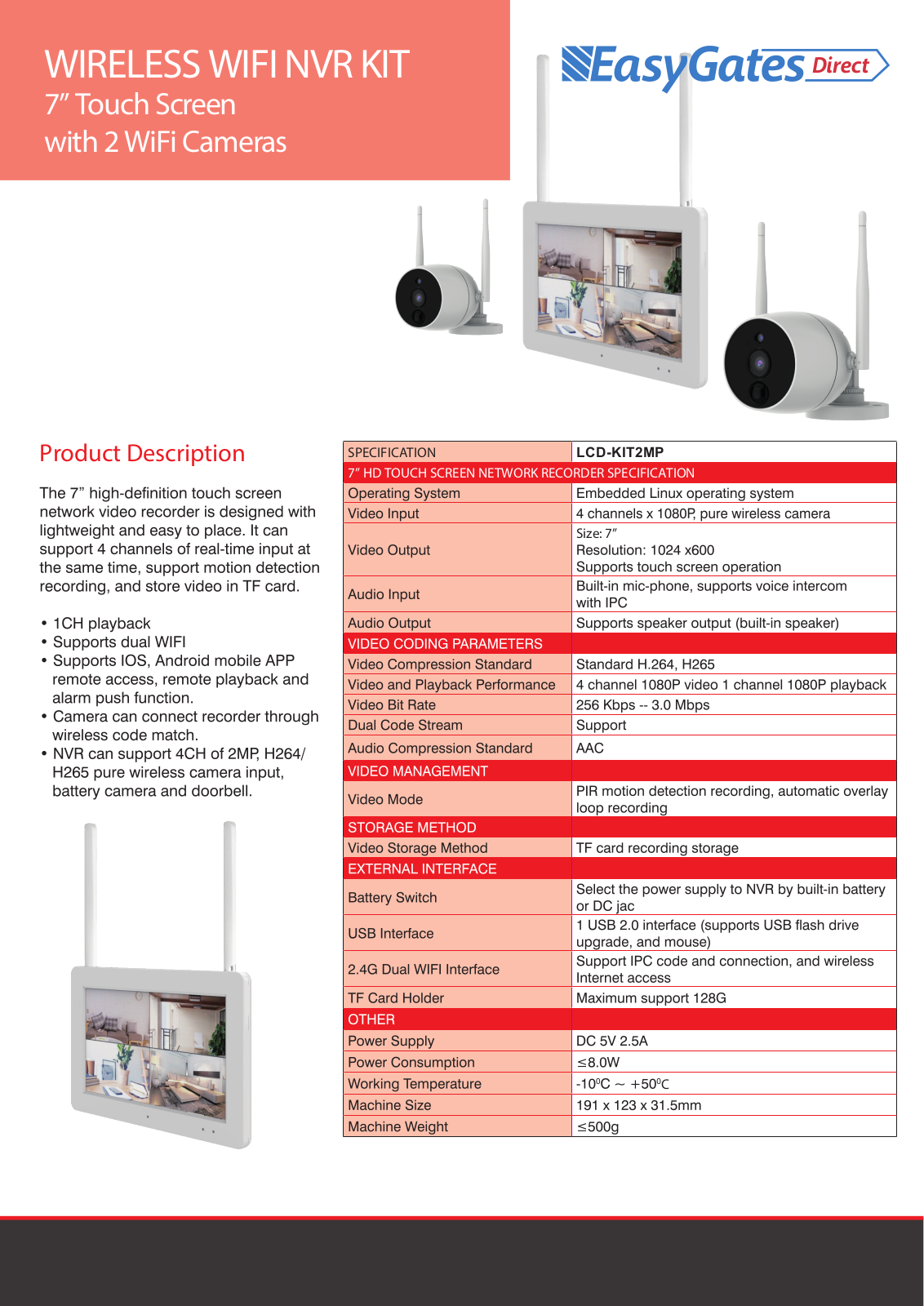 EasyGates LCD-KIT2MP User Manual