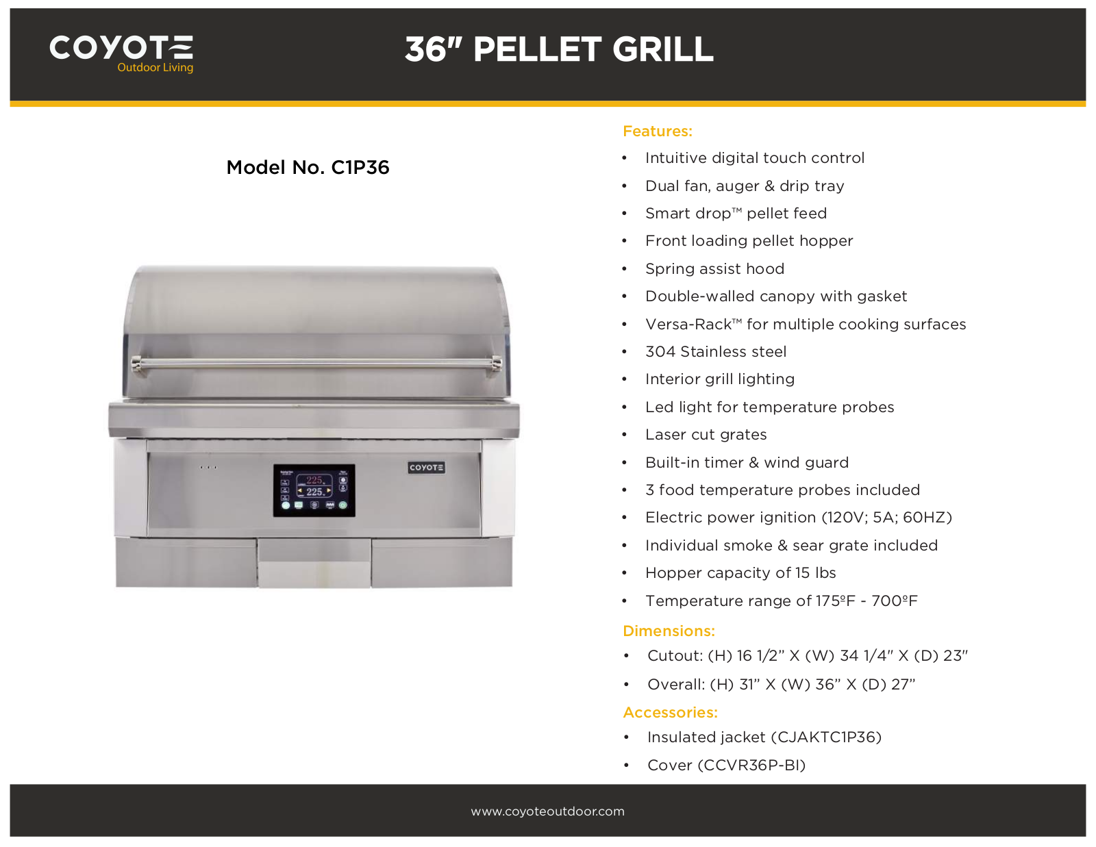 Coyote C1P36 Specifications