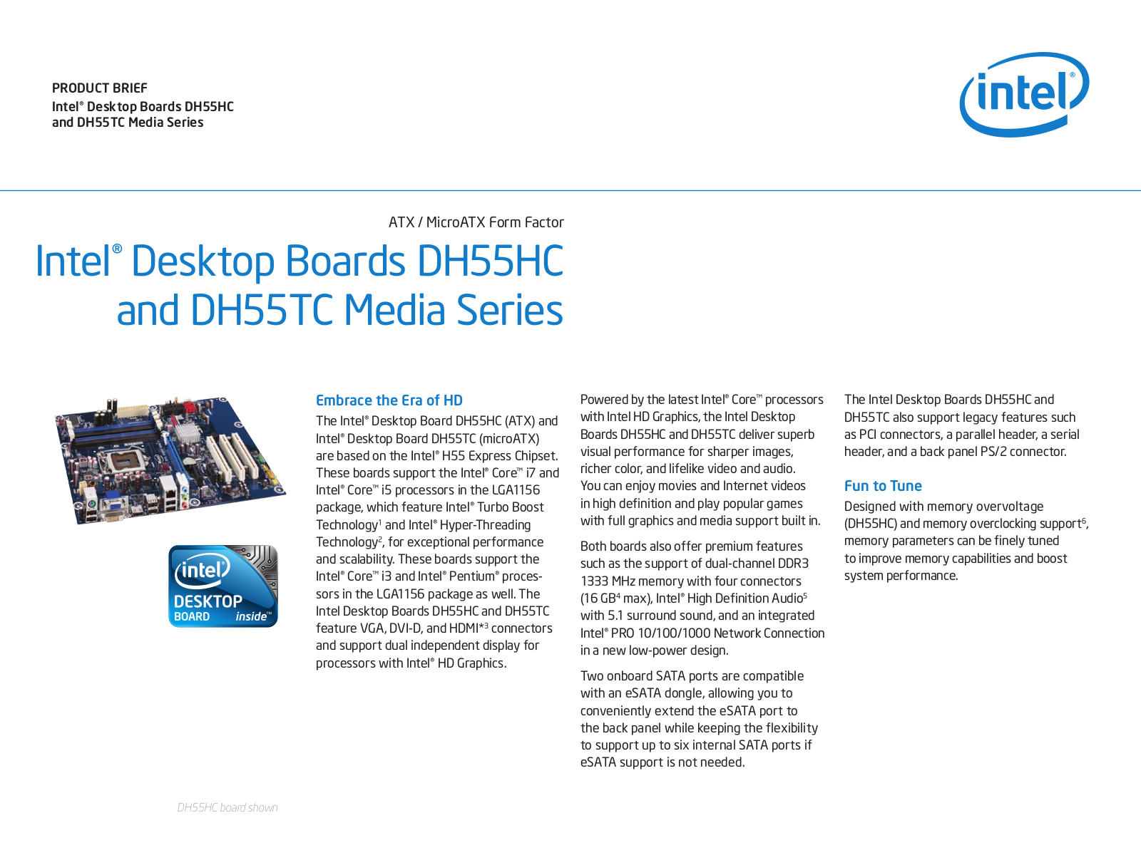 Intel BOXDH55HC User Manual