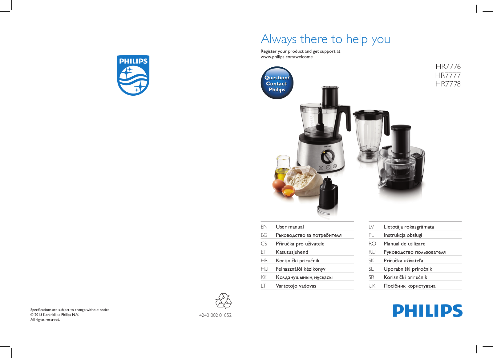 Philips HR7778 User Manual