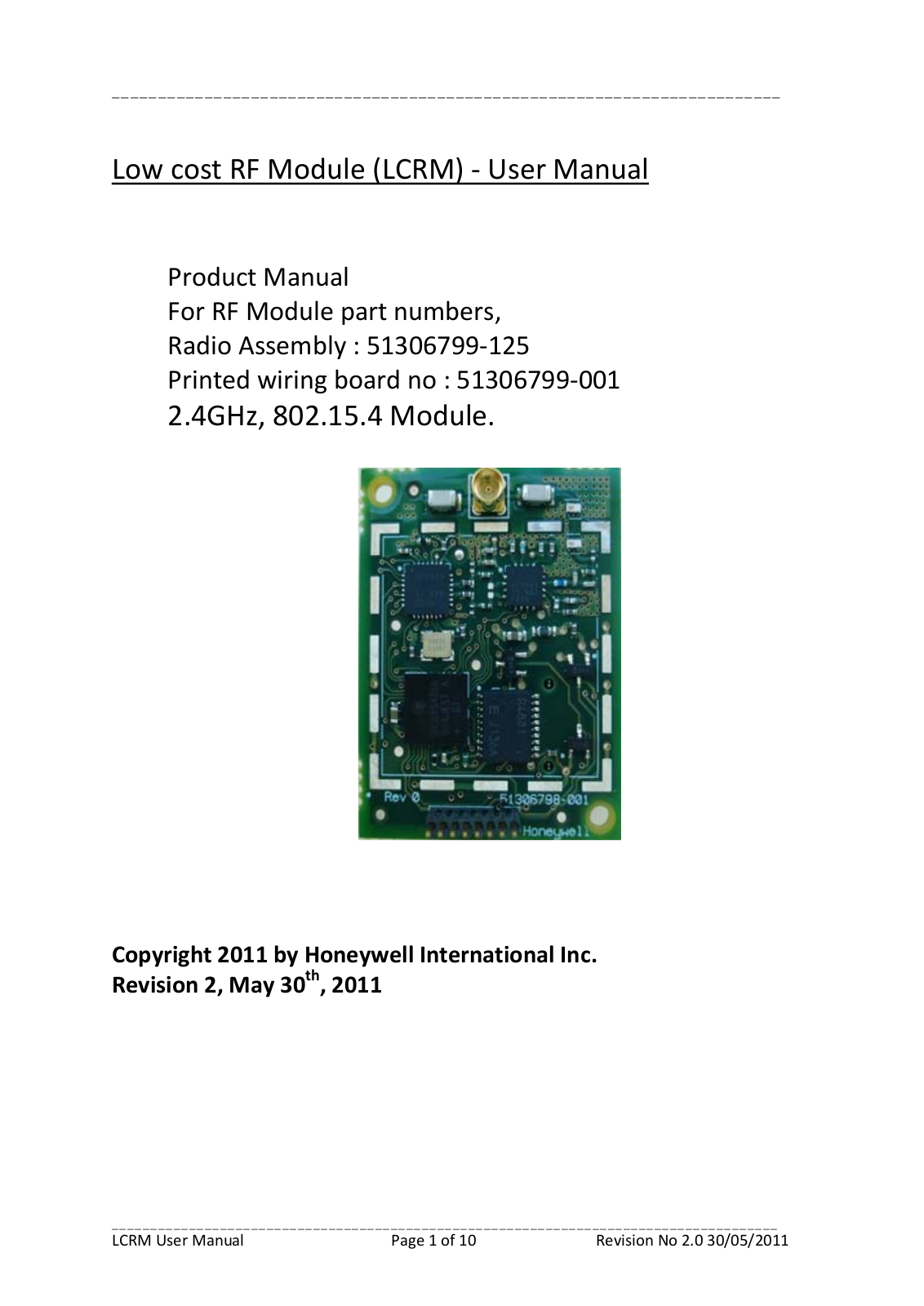 Honeywell 51306799 User Manual