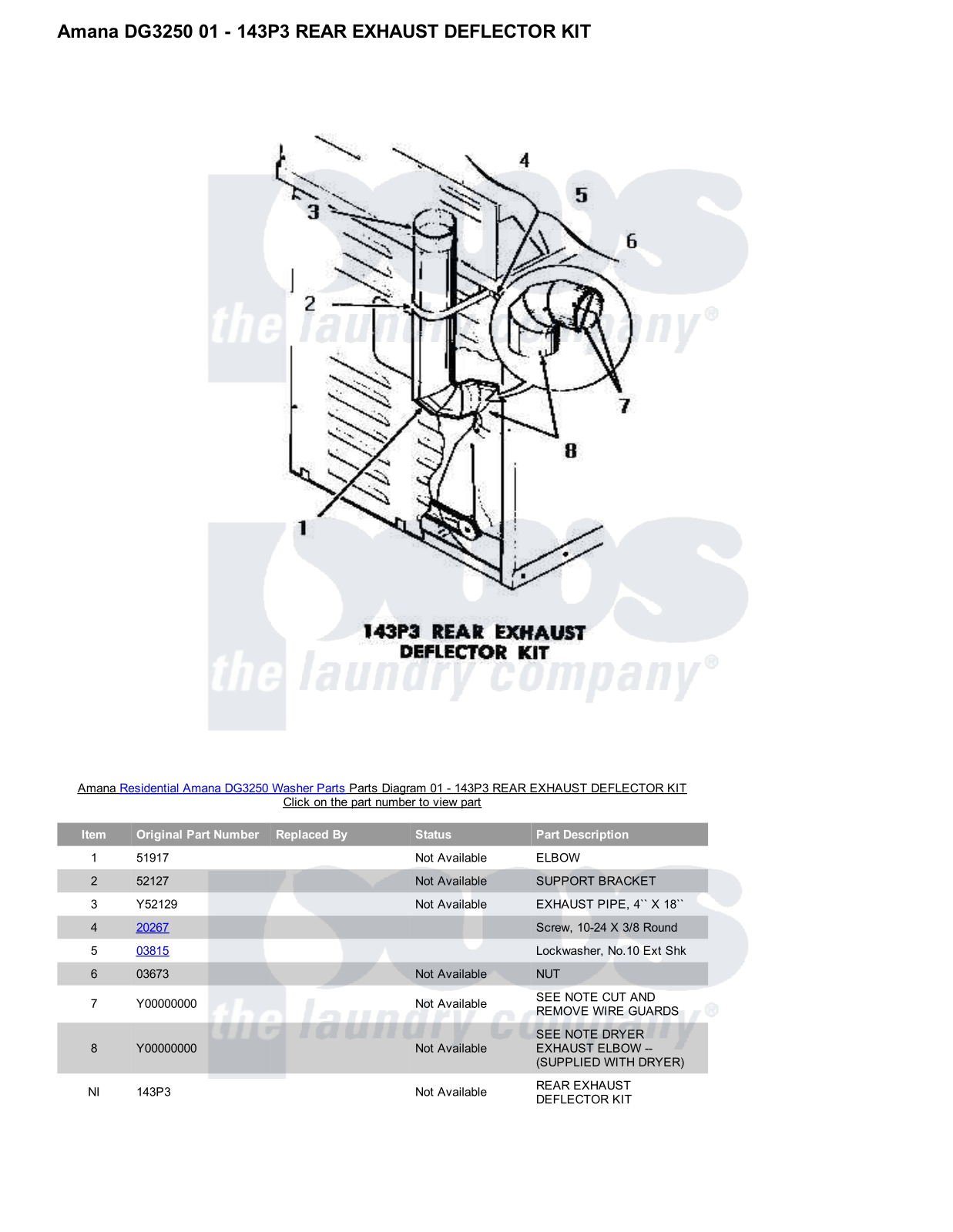 Amana DG3250 Parts Diagram