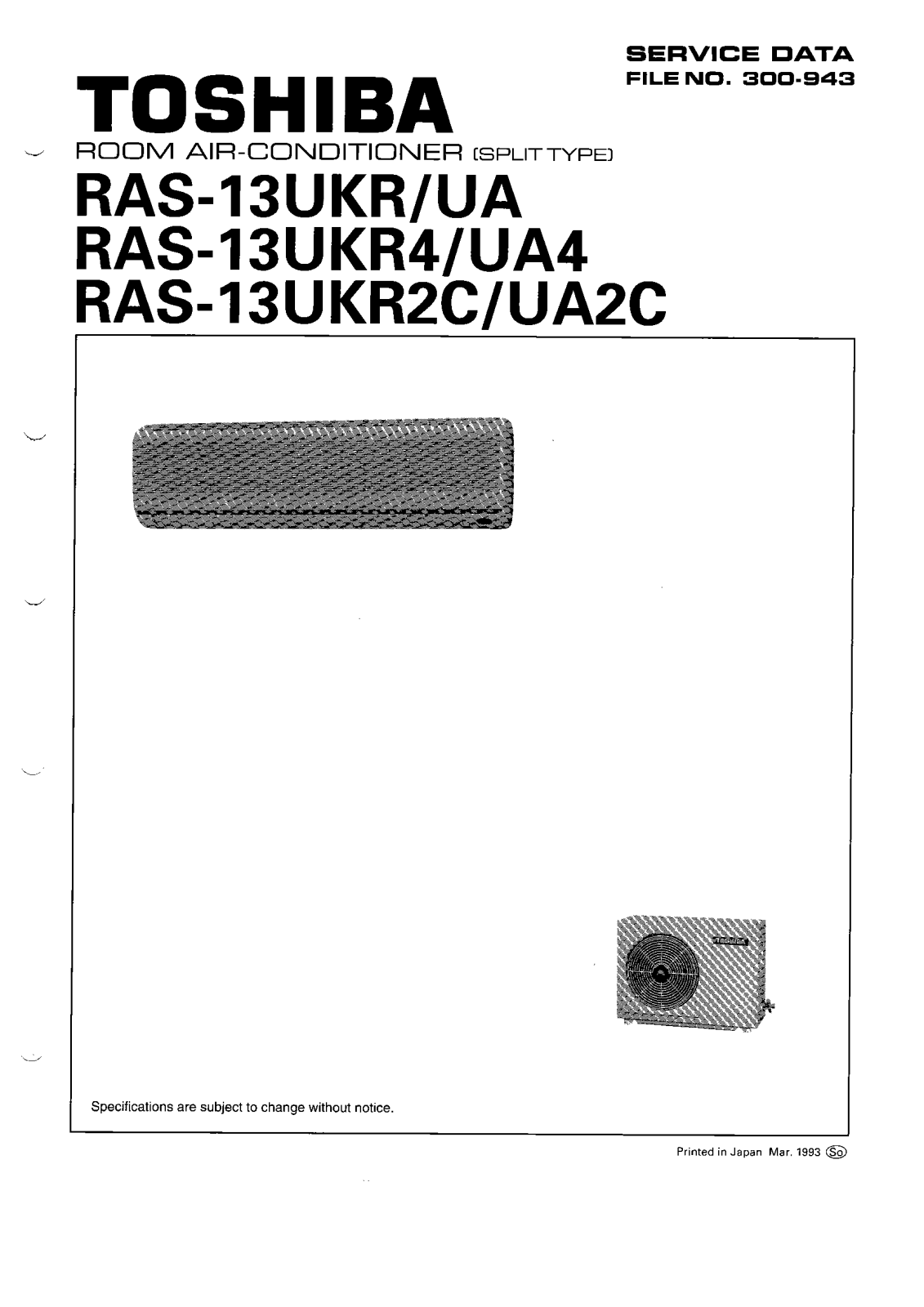 Toshiba RAS-13UKR, RAS-13 SERVICE MANUAL