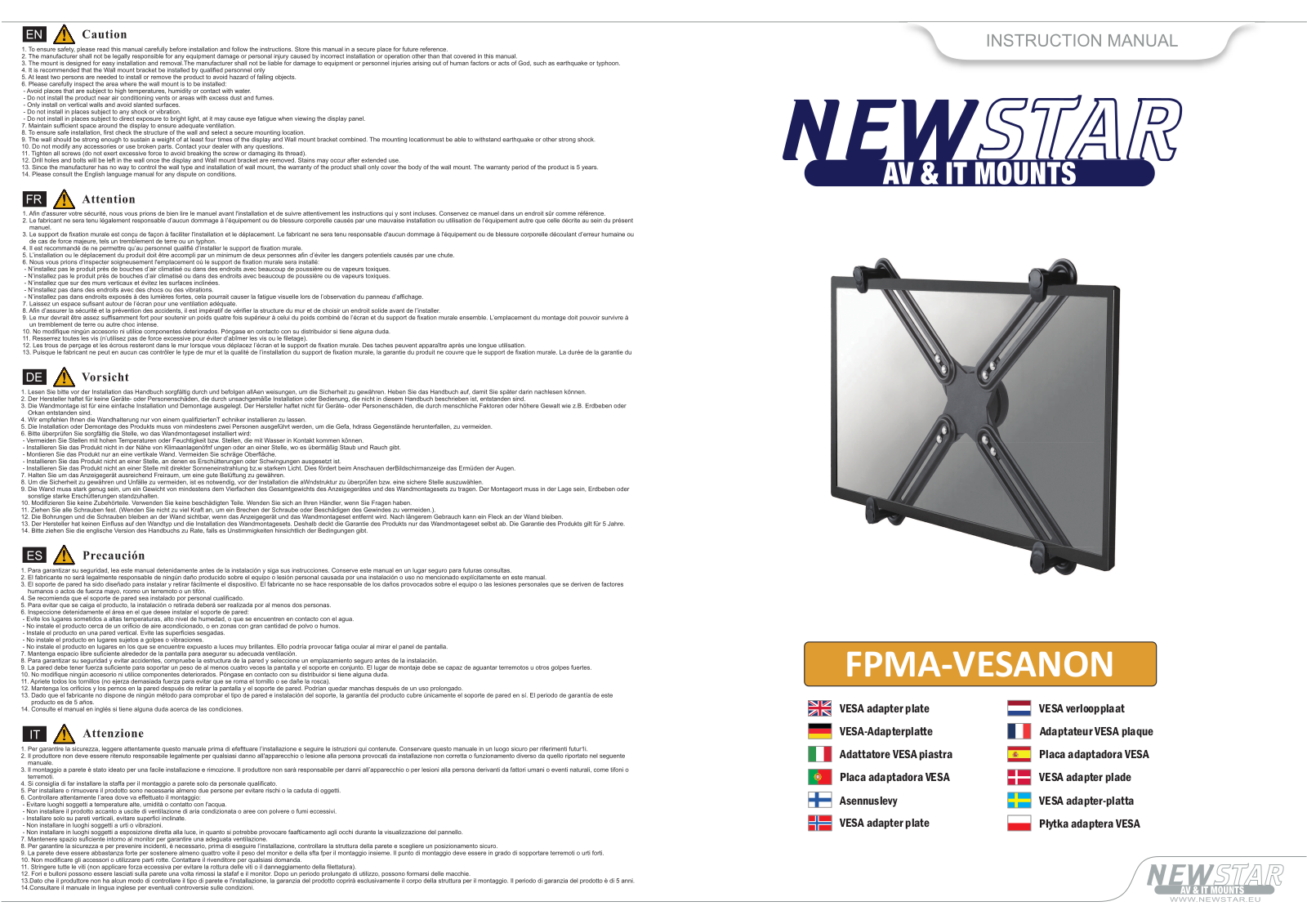 Newstar FPMA-VESANON User Manual