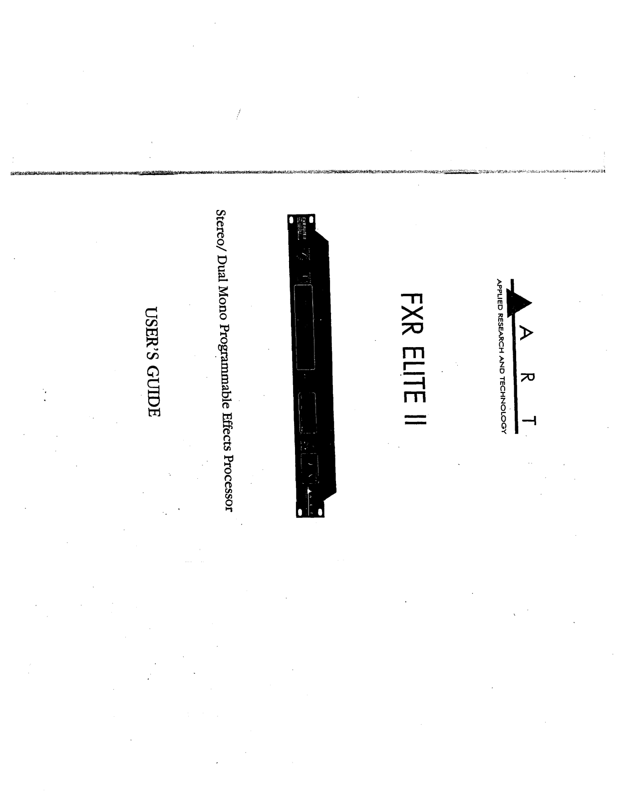 Applied Research and Technology (ART) FXR Elite II Owner's Manual