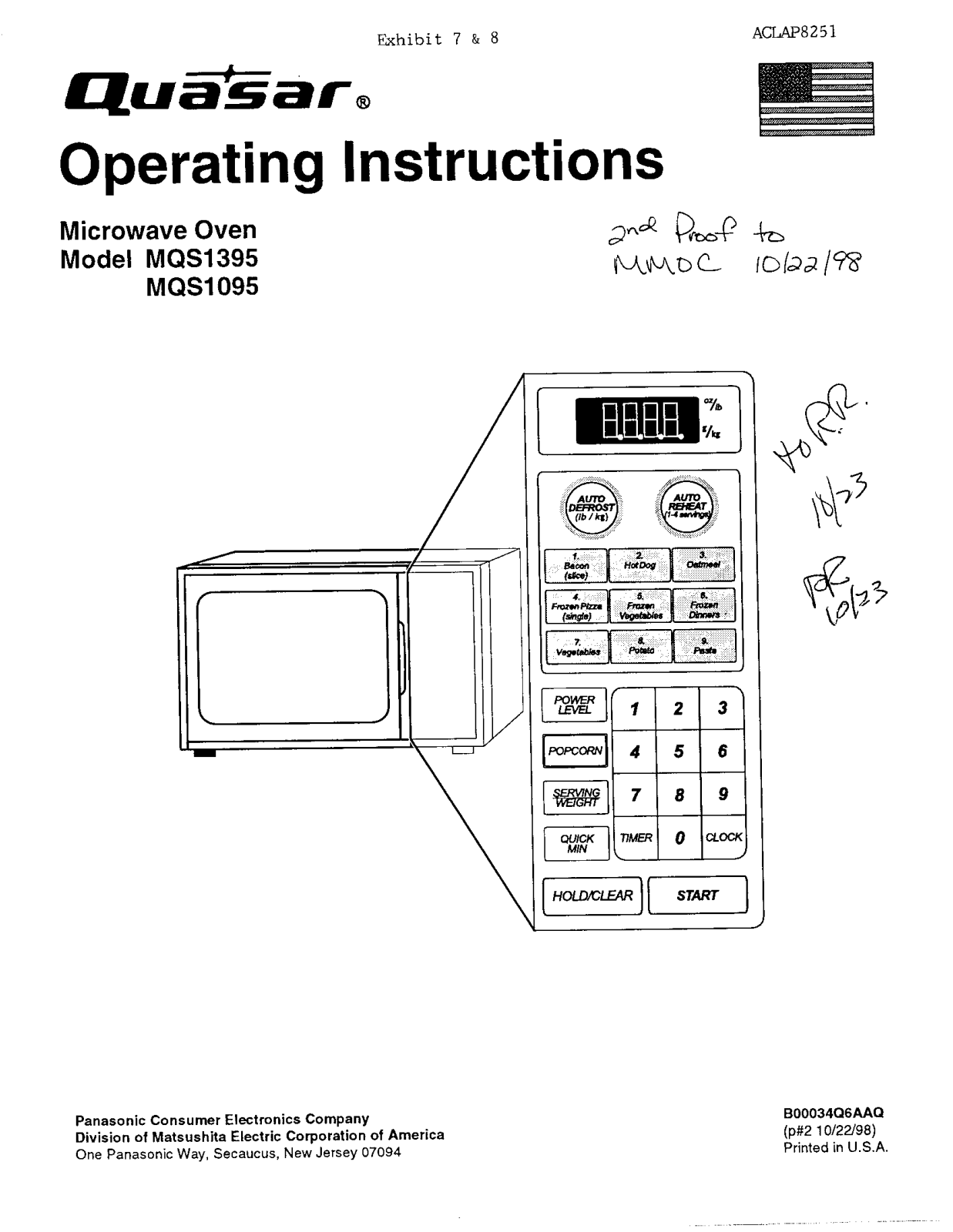 Panasonic AP8251 Users Manual