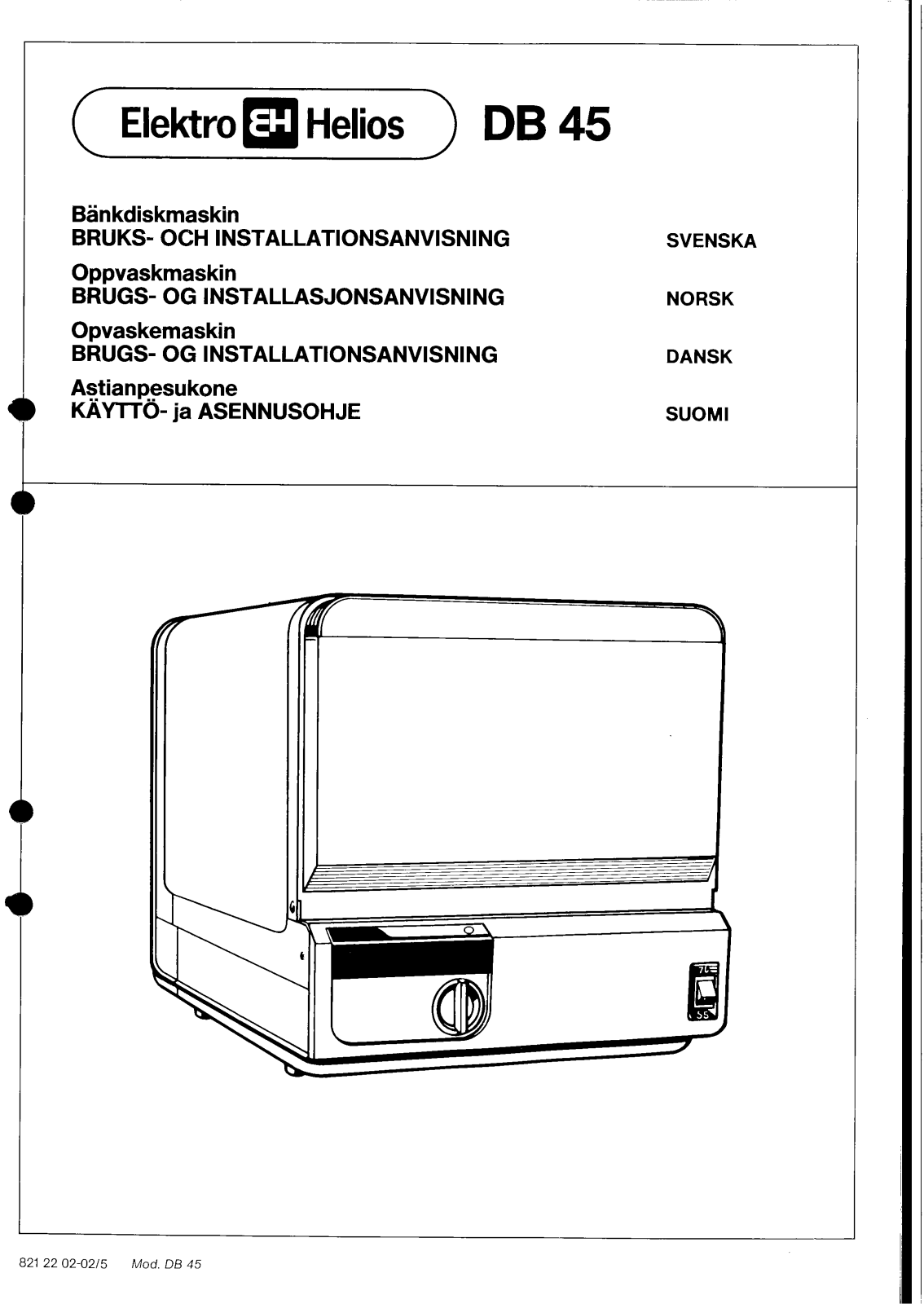 Elektro helios DB45 Installation and operating  Manual