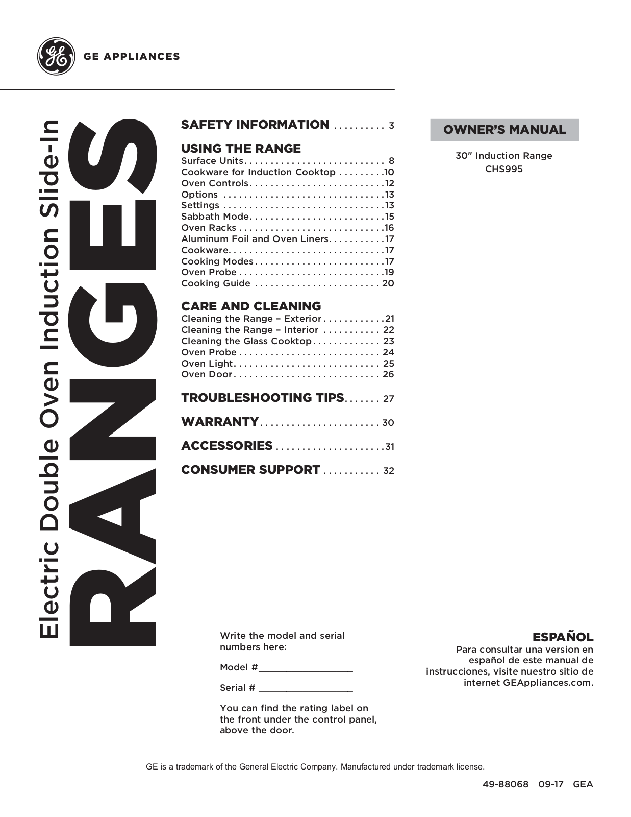 Cafe CHS995SELSS User Manual