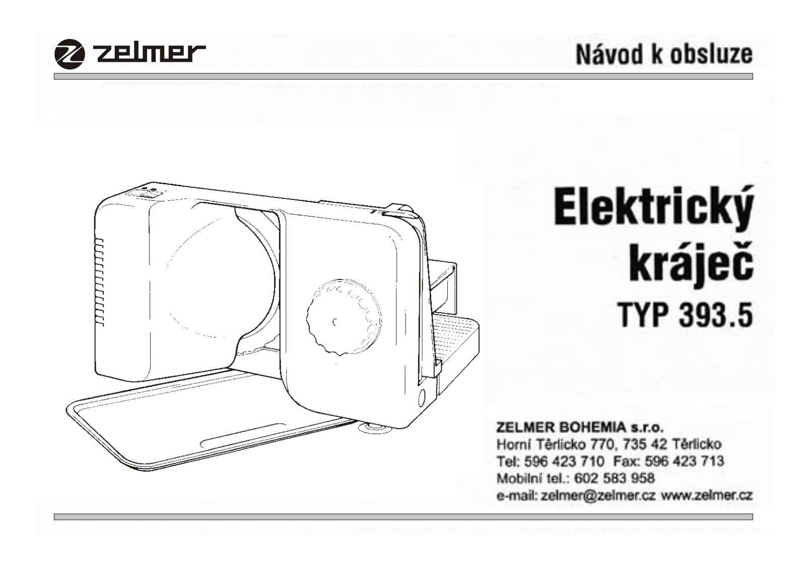 Zelmer Doris 393.5 User Manual