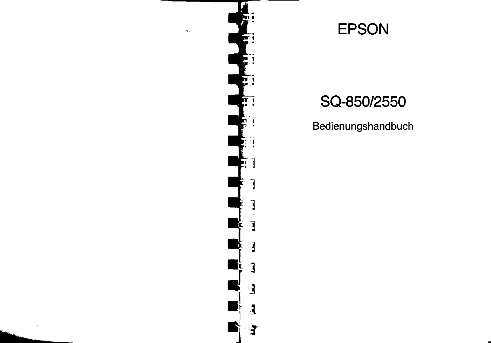 Epson SQ-2550, SQ-850 User Manual