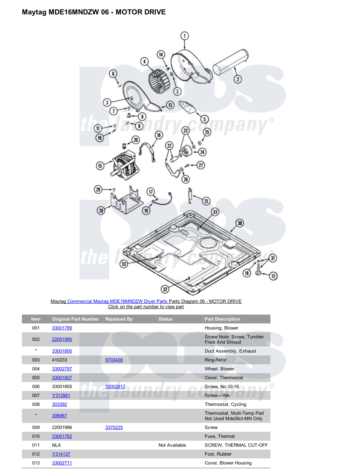 Maytag MDE16MNDZW Parts Diagram