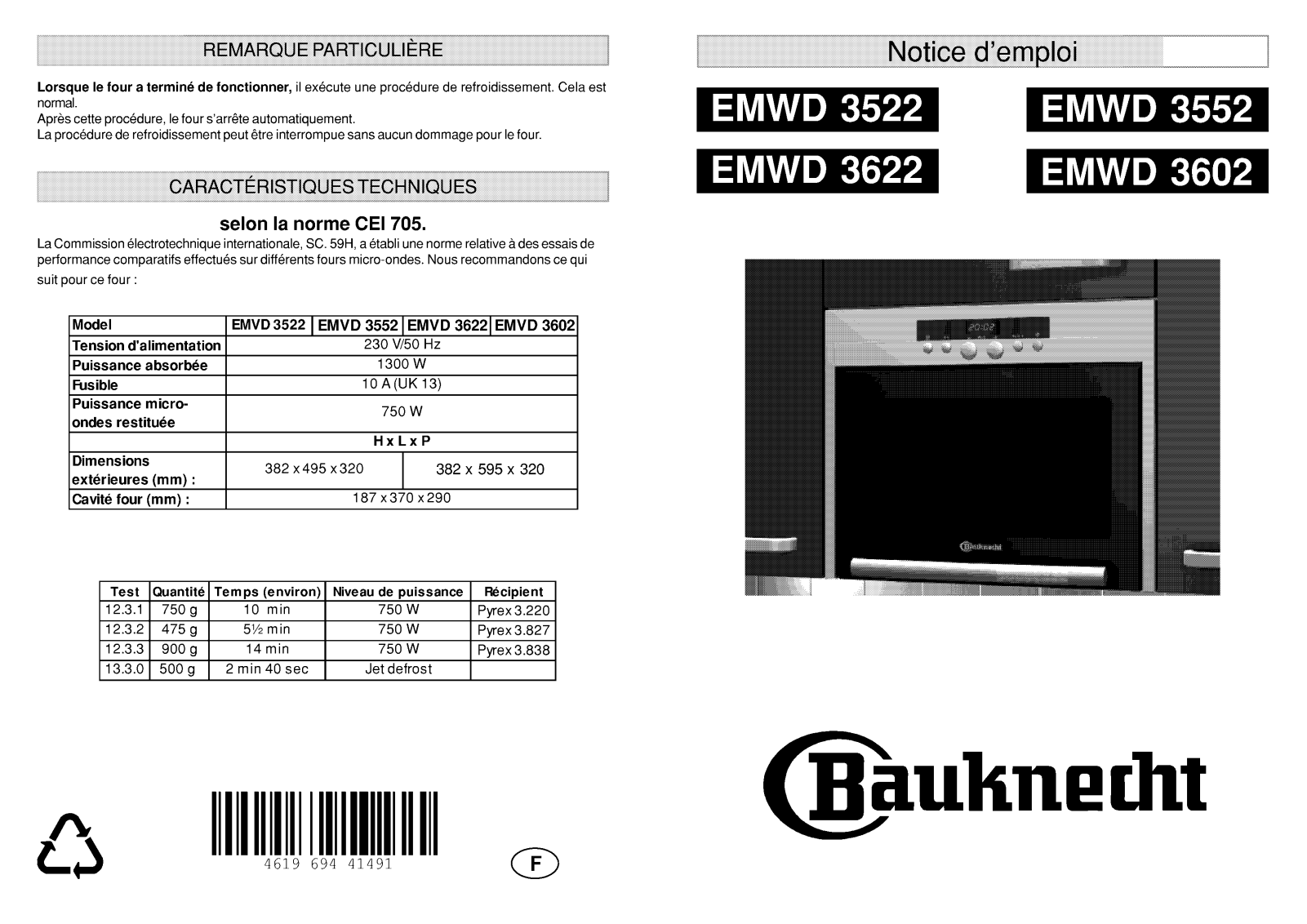 BAUKNECHT EMWD3622 User Manual