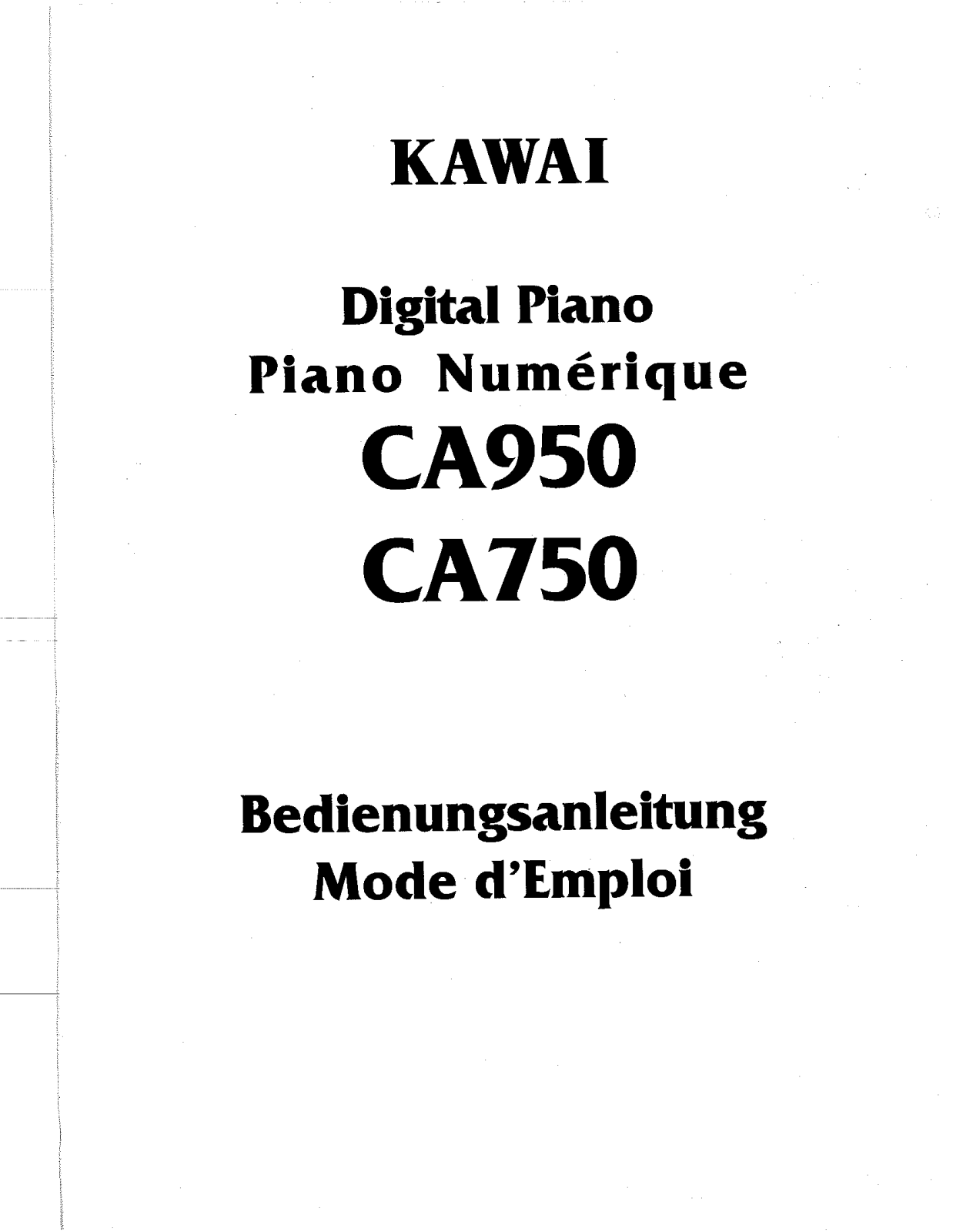 Kawai CA950, CA750 User Manual