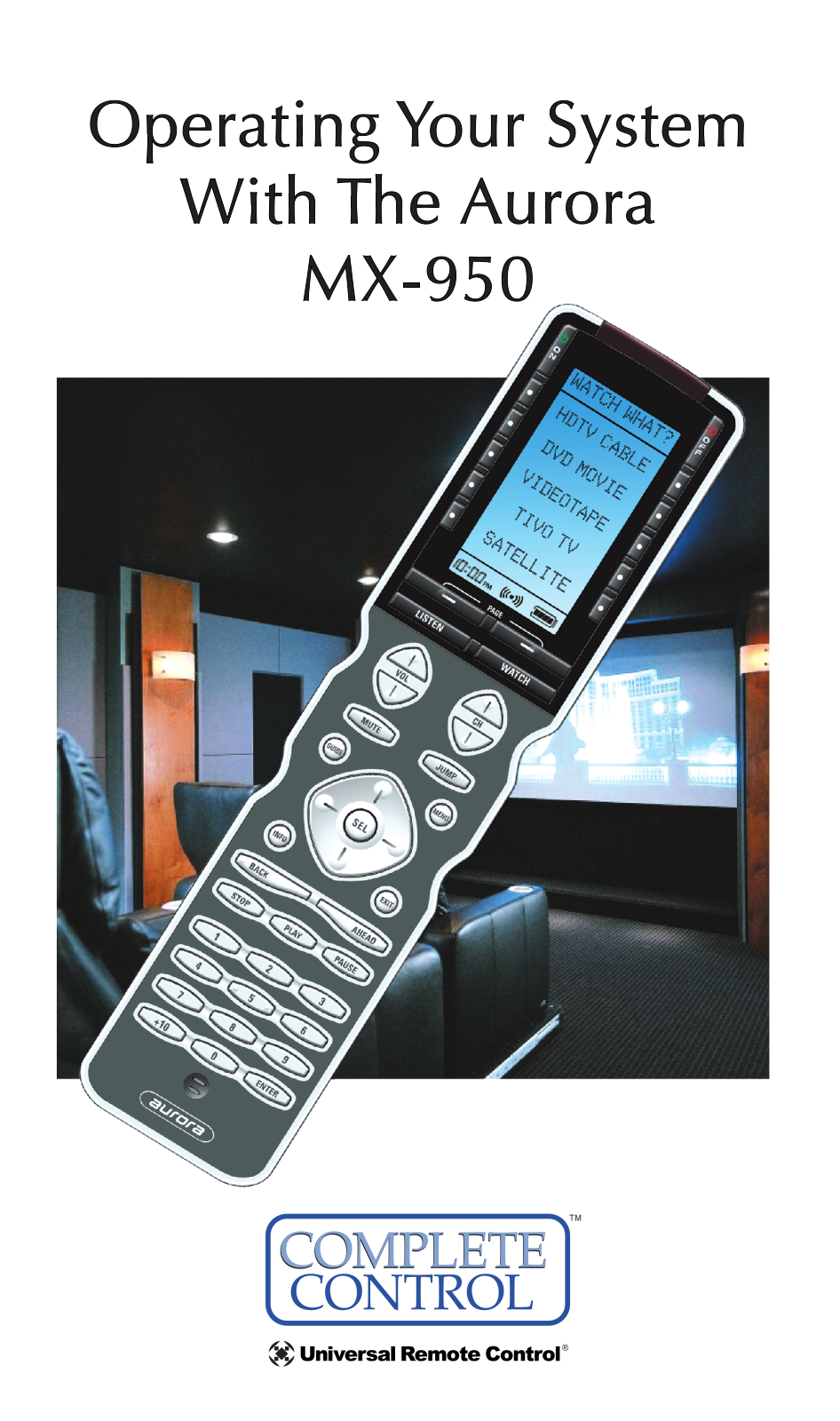 Universal Remote Control MX950 Owners manual